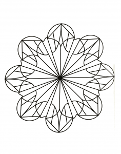 Sehr einfaches Mandala (Schwierigkeitsgrad Mandalas : Einfach (für Kinder))