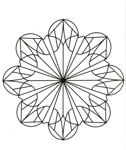 Mandala Blume (Schwierigkeitsgrad Mandalas : Einfach (für Kinder))