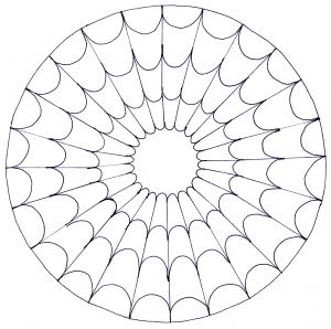 Mandala Spinnennetz (Schwierigkeitsgrad Mandalas : Einfach (für Kinder))