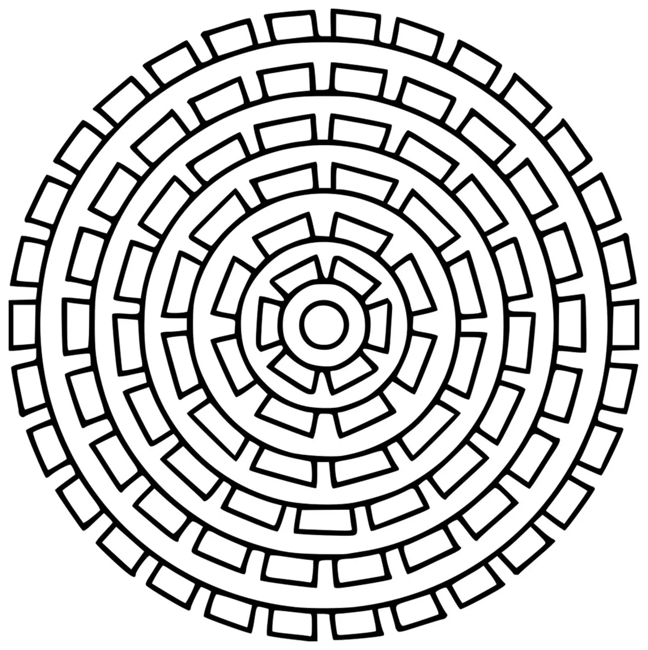 Einfaches, geometrisches Mandala (Thematische Mandalas : Geometrische Muster)