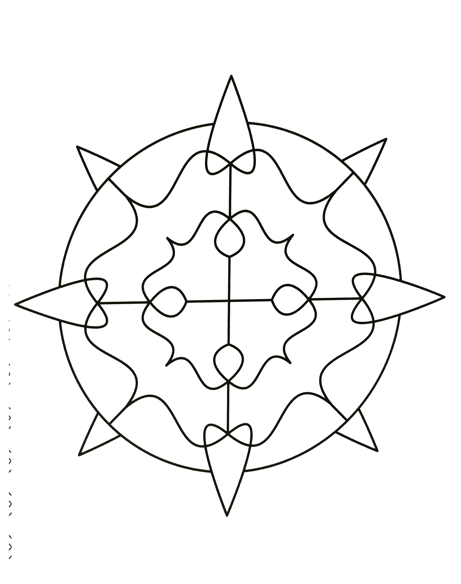 Entspannen Sie sich mit diesem wunderschönen Mandala mit sehr regelmäßigen und symmetrischen Formen, die mit großem Talent gezeichnet wurden.