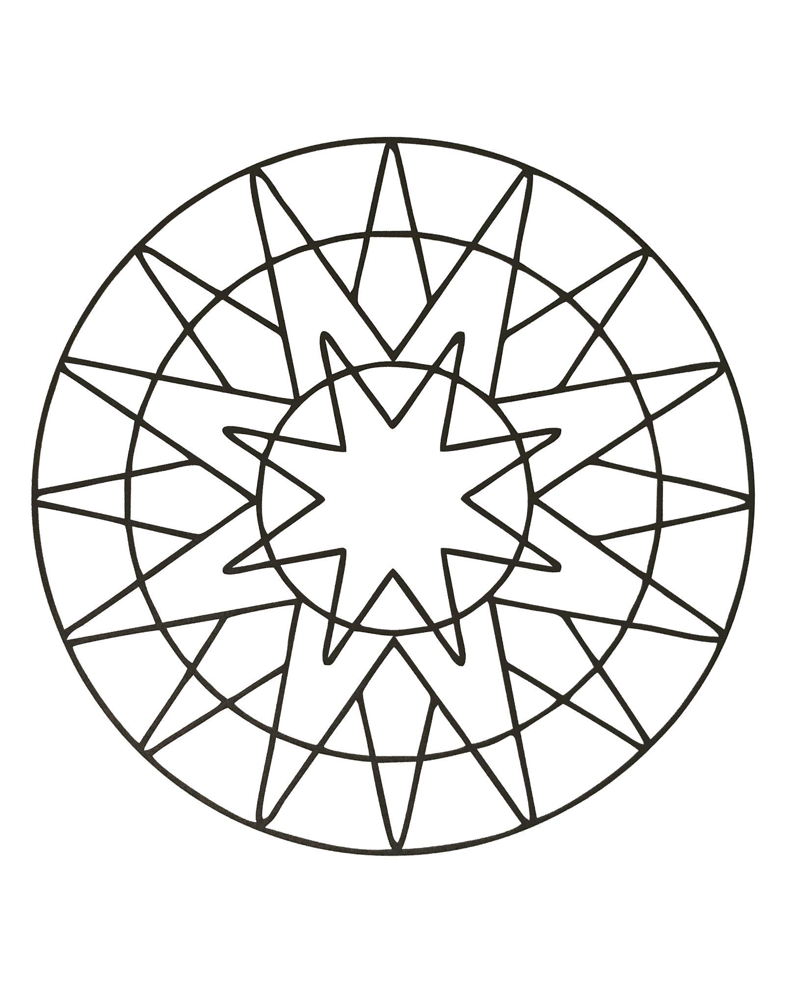 Lassen Sie Ihre Intuition die besten Farben auswählen, um dieses wunderschöne Mandala-Ausmalbild zum Leben zu erwecken! Wenn Sie das Abstrakte dem Realen vorziehen, wird es perfekt für Sie sein.