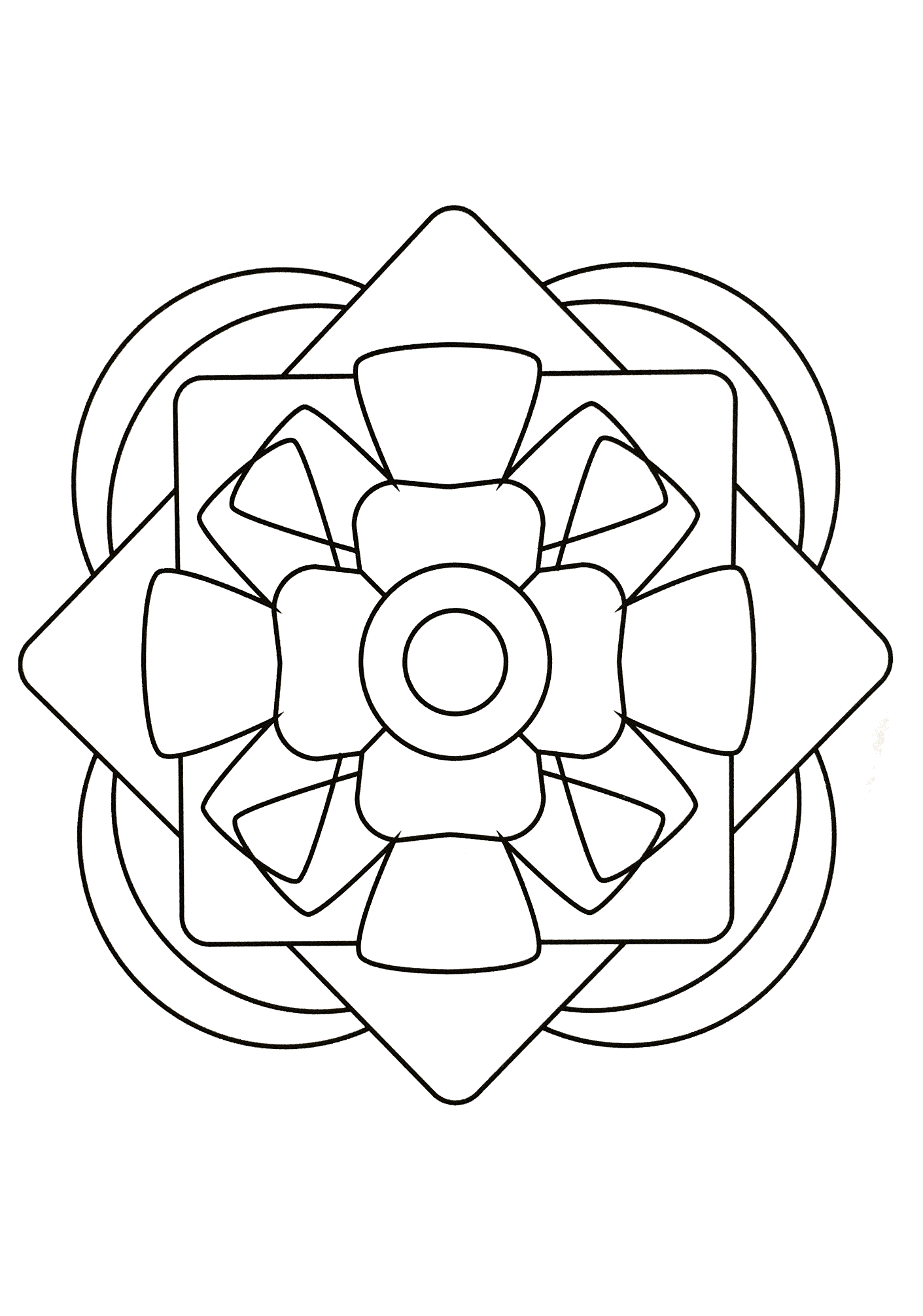 Lassen Sie Ihren kreativen Geist die besten Farben auswählen, um dieses wunderschöne Mandala zum Leben zu erwecken! Diese harmonischen und abstrakten Muster sind perfekt in diese hübsche Kreation integriert.