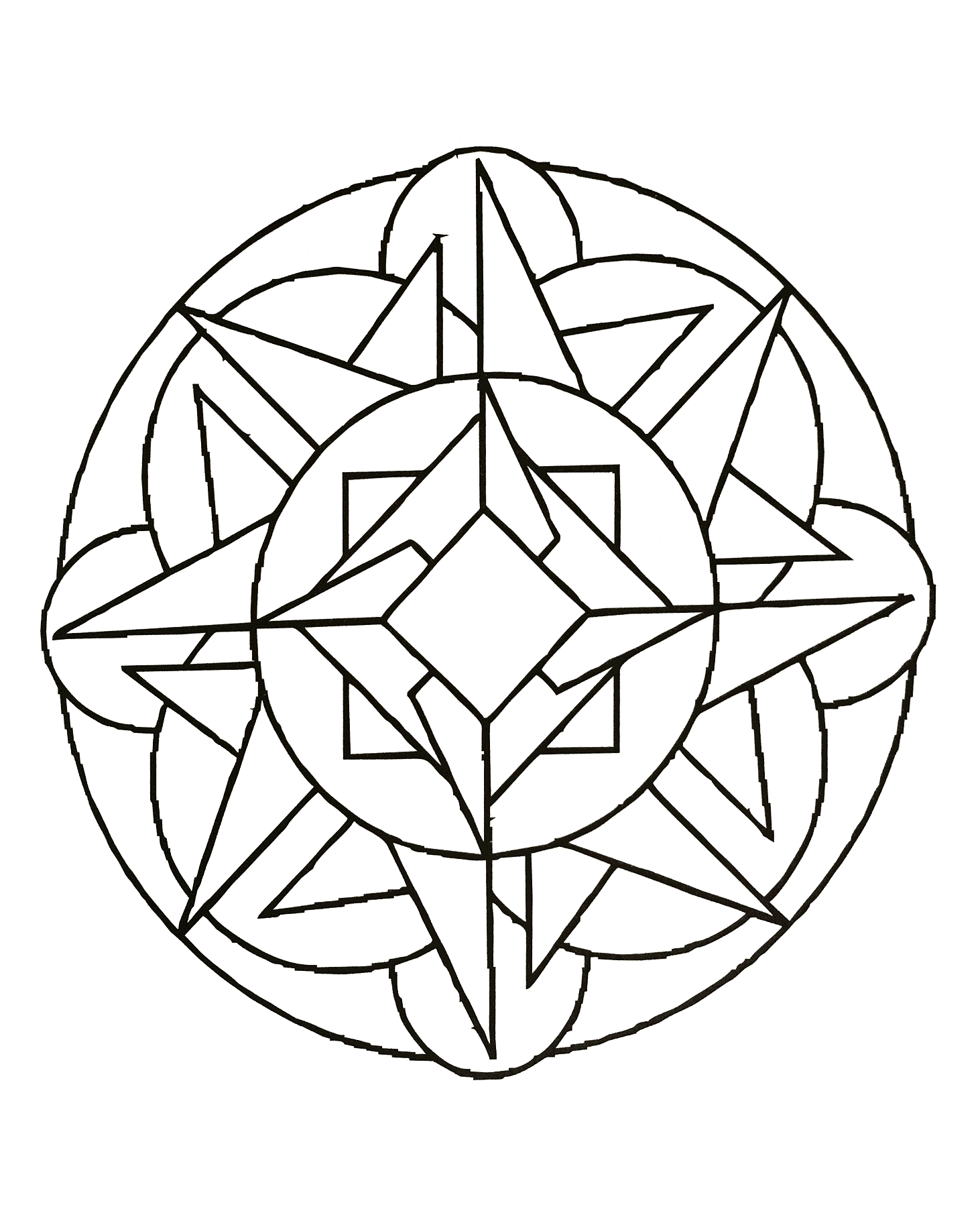 Lassen Sie Ihre Intuition die besten Farben auswählen, um dieses wunderschöne Mandala-Ausmalbild zum Leben zu erwecken! Wenn Sie das Abstrakte dem Realen vorziehen, wird es perfekt für Sie sein.