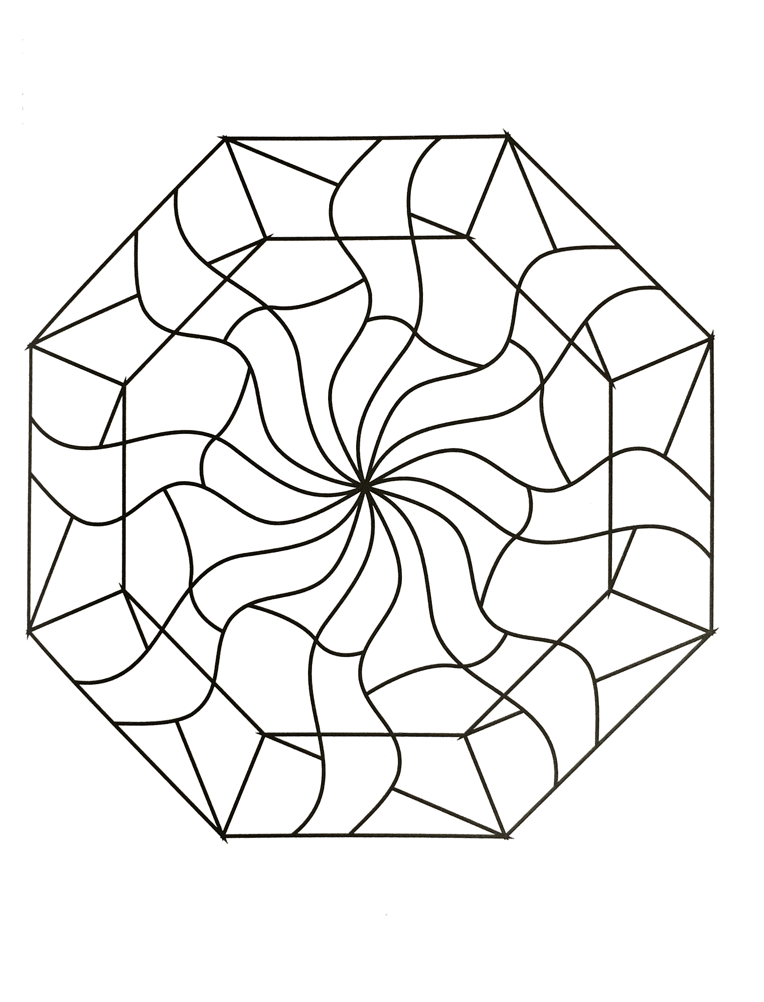 Lassen Sie Ihren kreativen Geist die besten Farben auswählen, um dieses wunderschöne Mandala zum Leben zu erwecken! Diese harmonischen und abstrakten Muster sind perfekt in diese hübsche Kreation integriert.