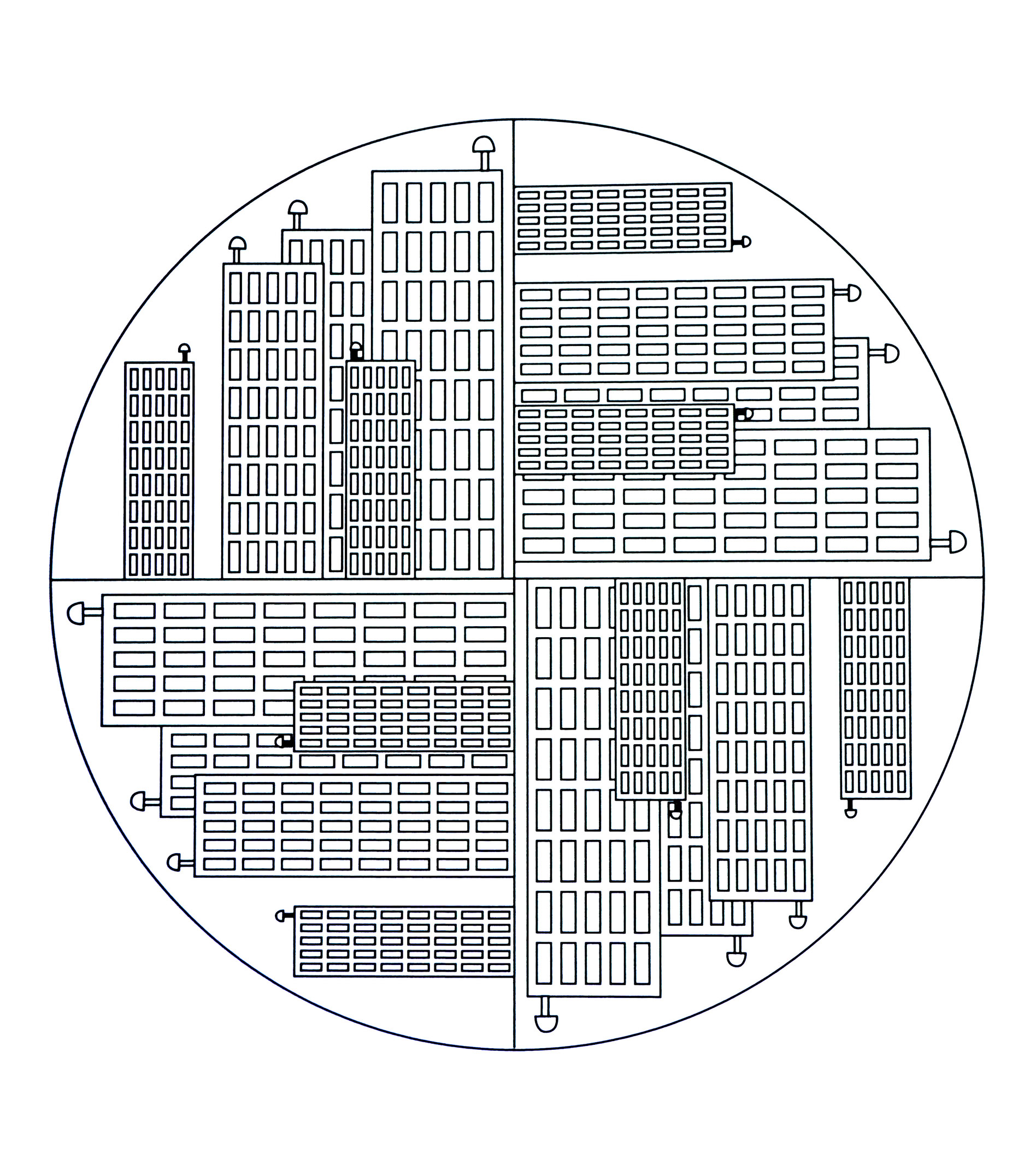 Mandala a colorier motifs geometriques - 11 - Dieses Bild enthält : Gebäude