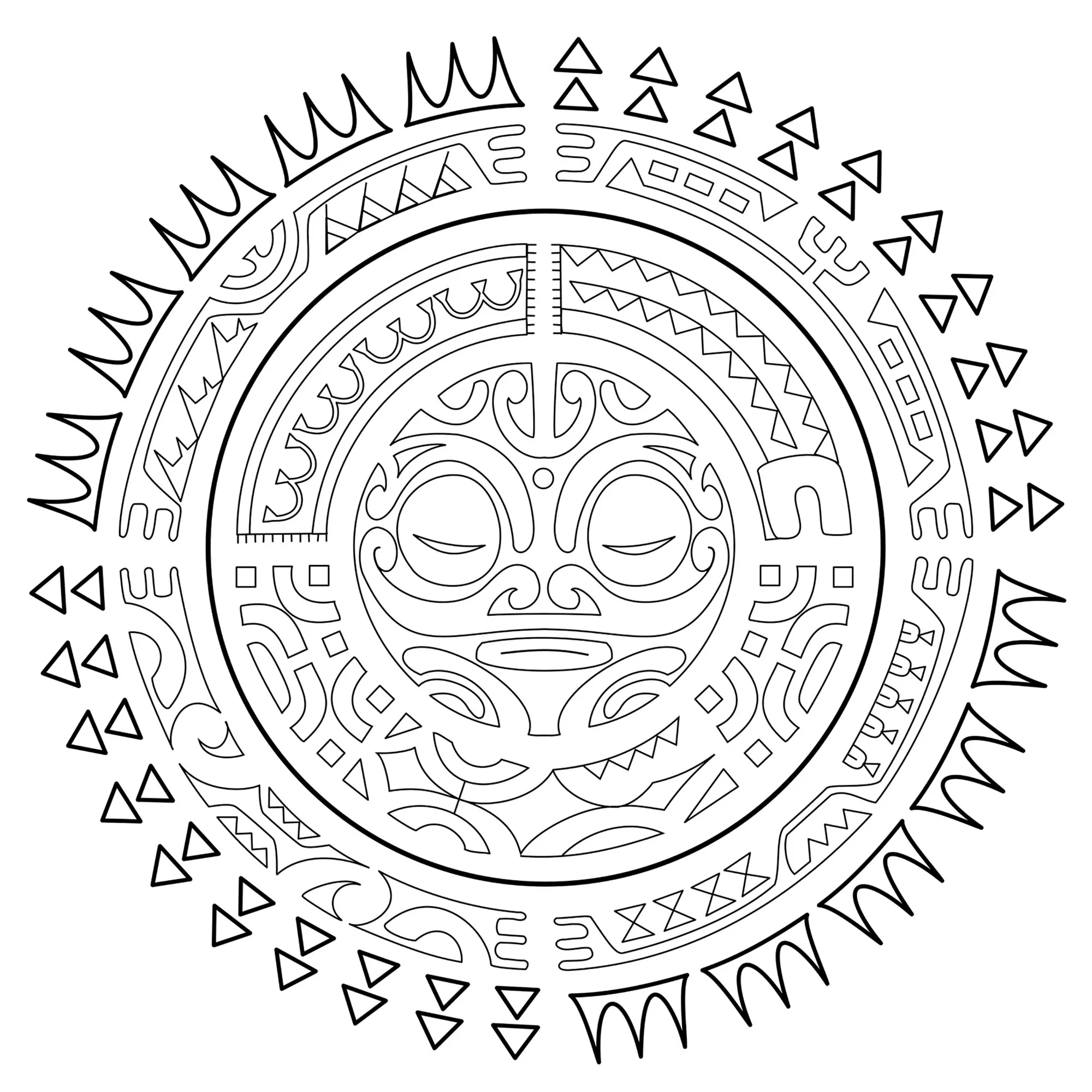 Polynesische Tätowierung: Die Sonne (Thematische Mandalas : Tattoo-Designs)