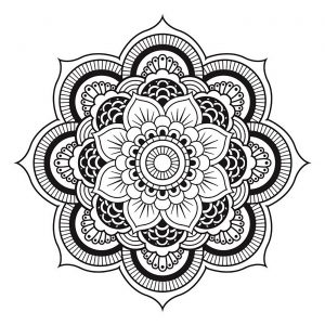 Einfaches und regelmäßiges Mandala, geeignet für eine Tätowierung auf der Schulter (Thematische Mandalas : Tattoo-Designs)