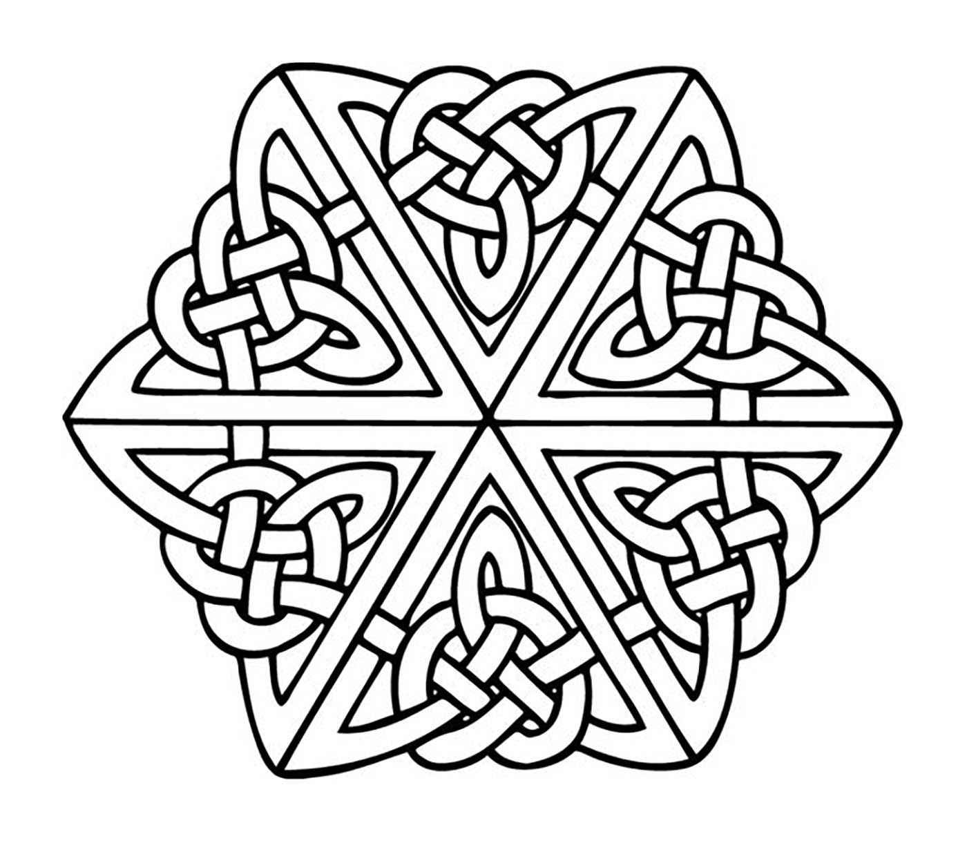 Wenn Sie ein 'keltisches' Mandala suchen, das nicht zu kompliziert zum Ausmalen ist, aber trotzdem einen relativen Schwierigkeitsgrad hat, ist dieses hier perfekt für Sie.