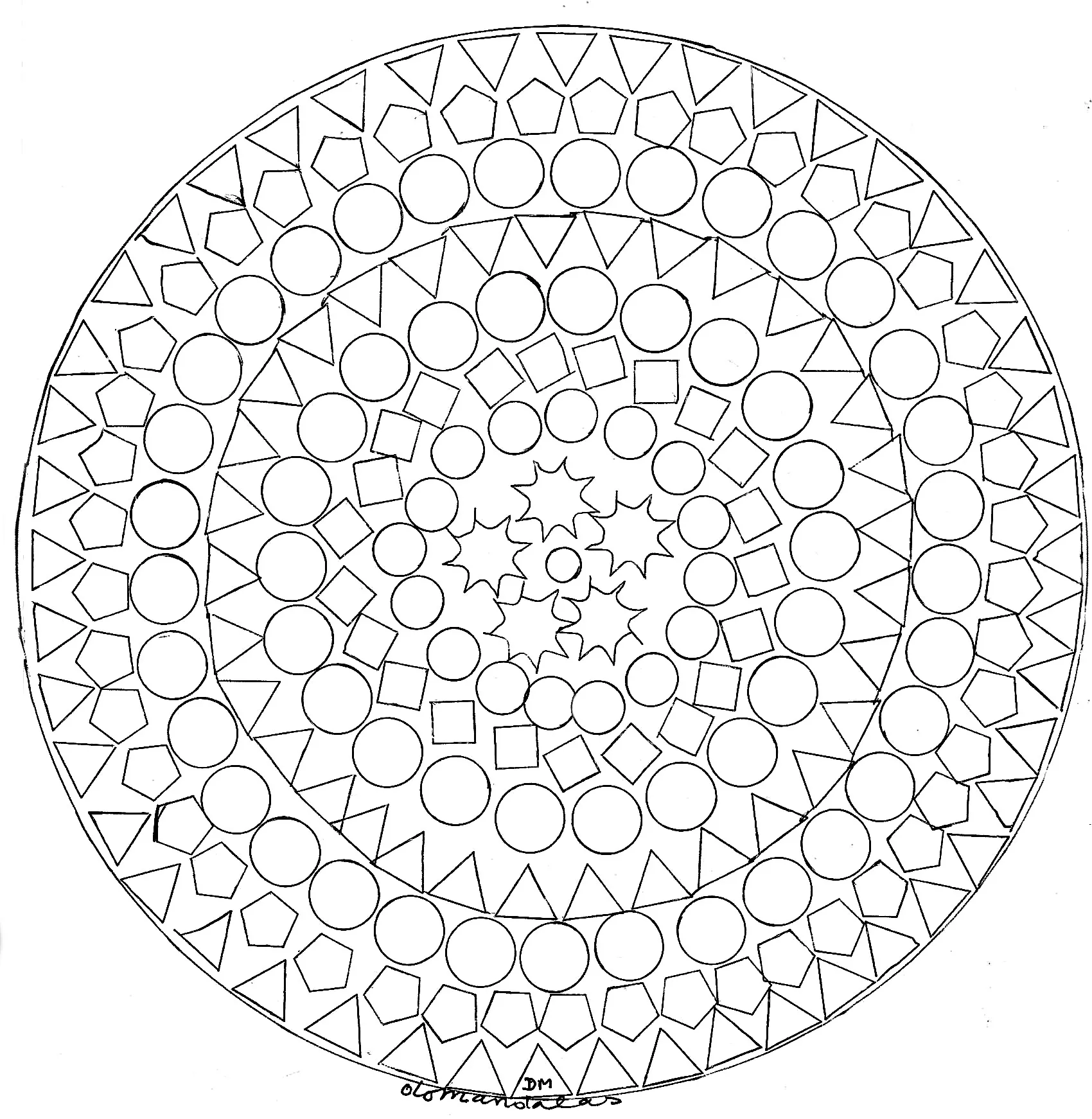 Mandala geometrische Figuren (Schwierigkeitsgrad Mandalas : Normal)