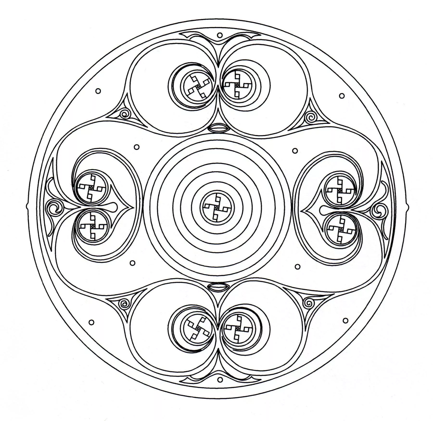 Keltisches und einfaches Mandala (Schwierigkeitsgrad Mandalas : Normal)