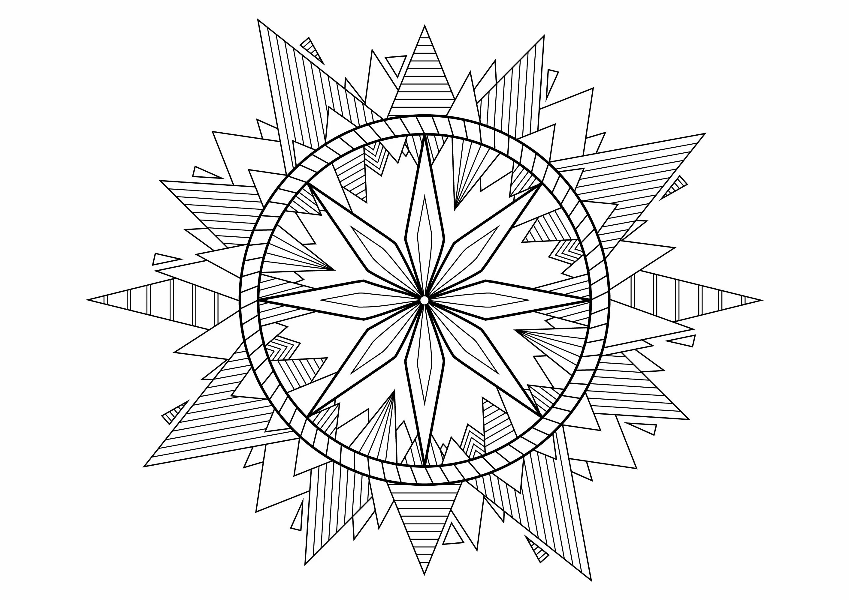 Pyramiden-Mandala (Schwierigkeitsgrad Mandalas : Normal)