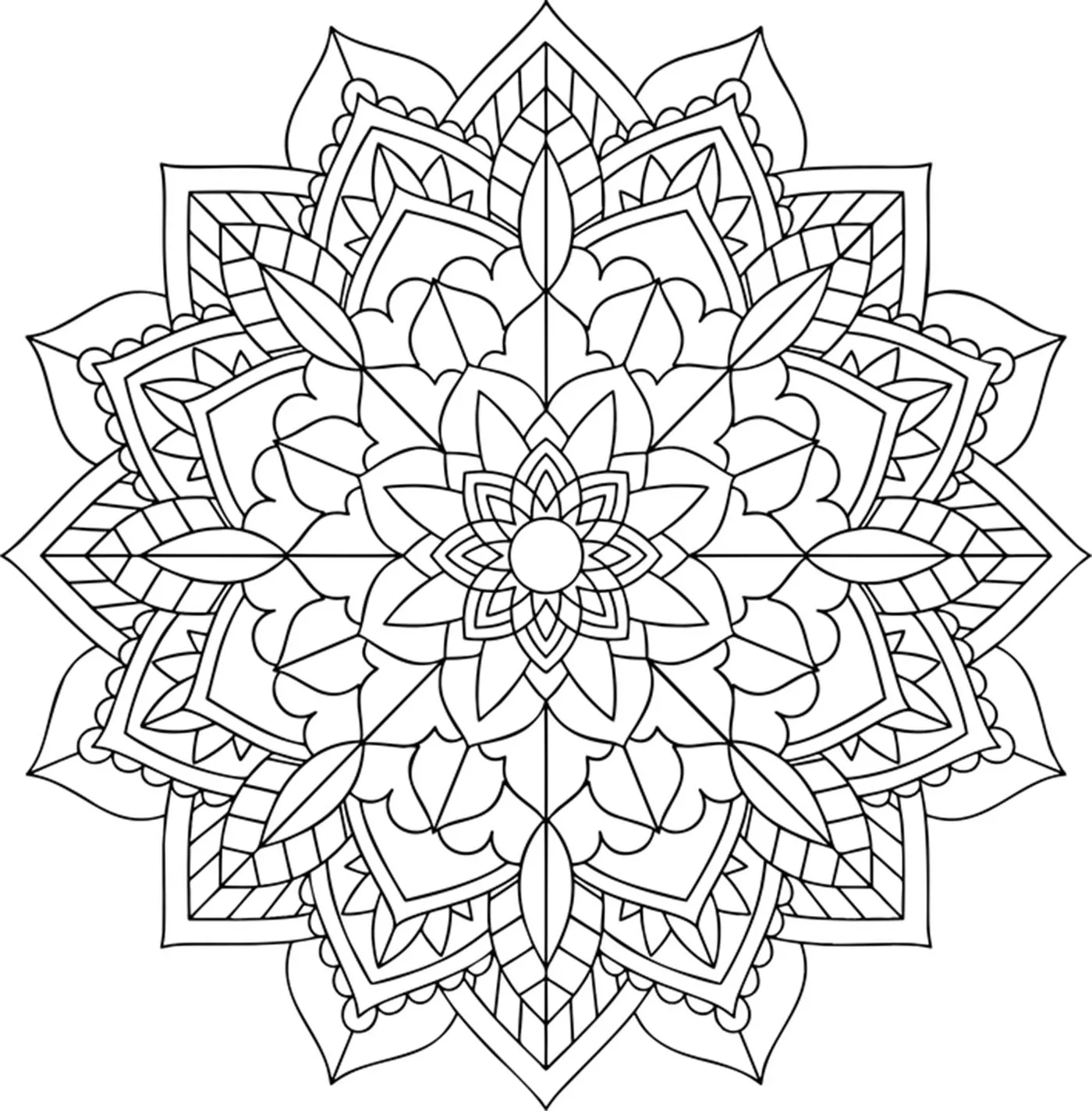 Joli Mandala blumig (Schwierigkeitsgrad Mandalas : Normal)