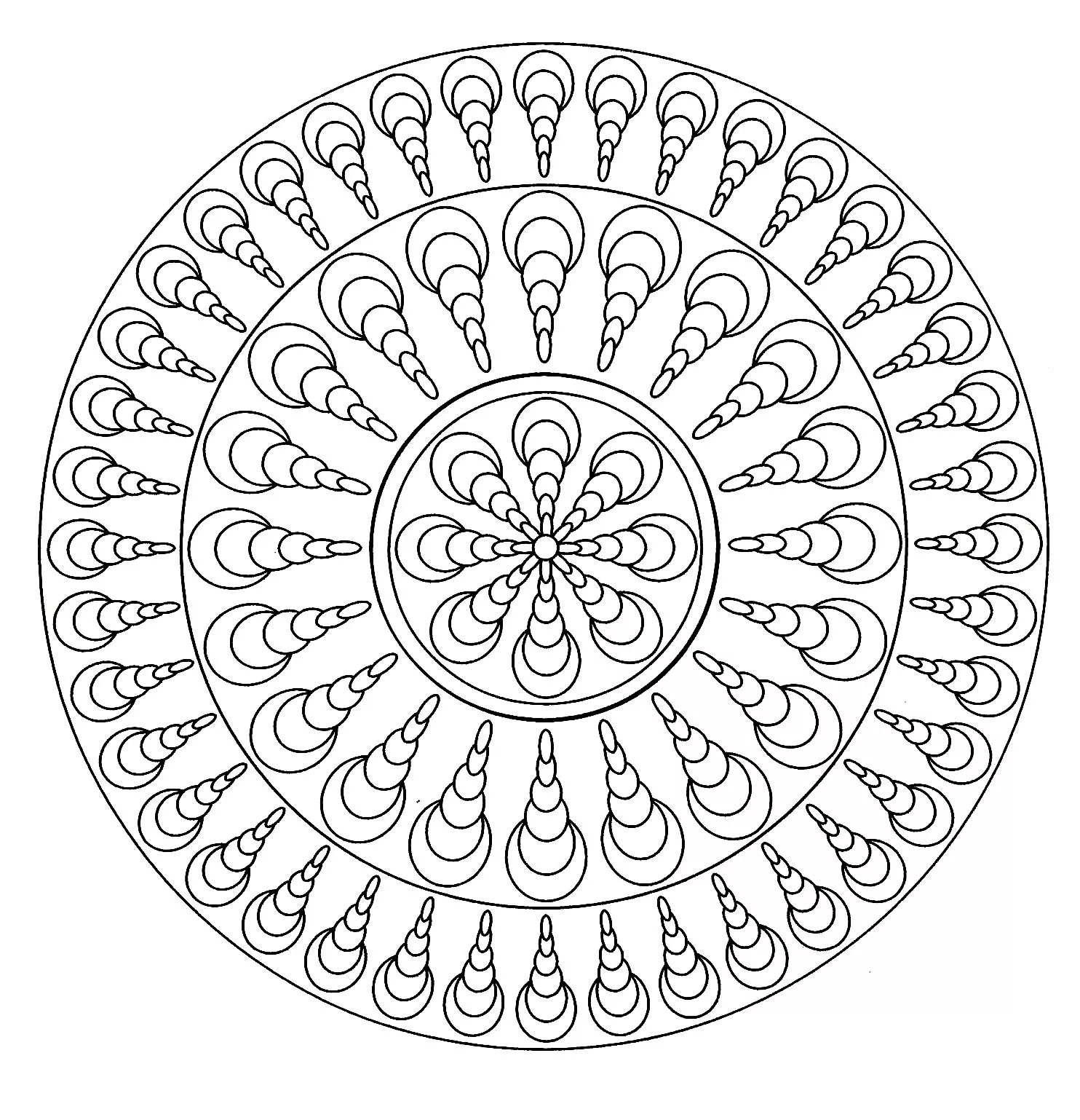 Mandala Muscheln (Schwierigkeitsgrad Mandalas : Normal)