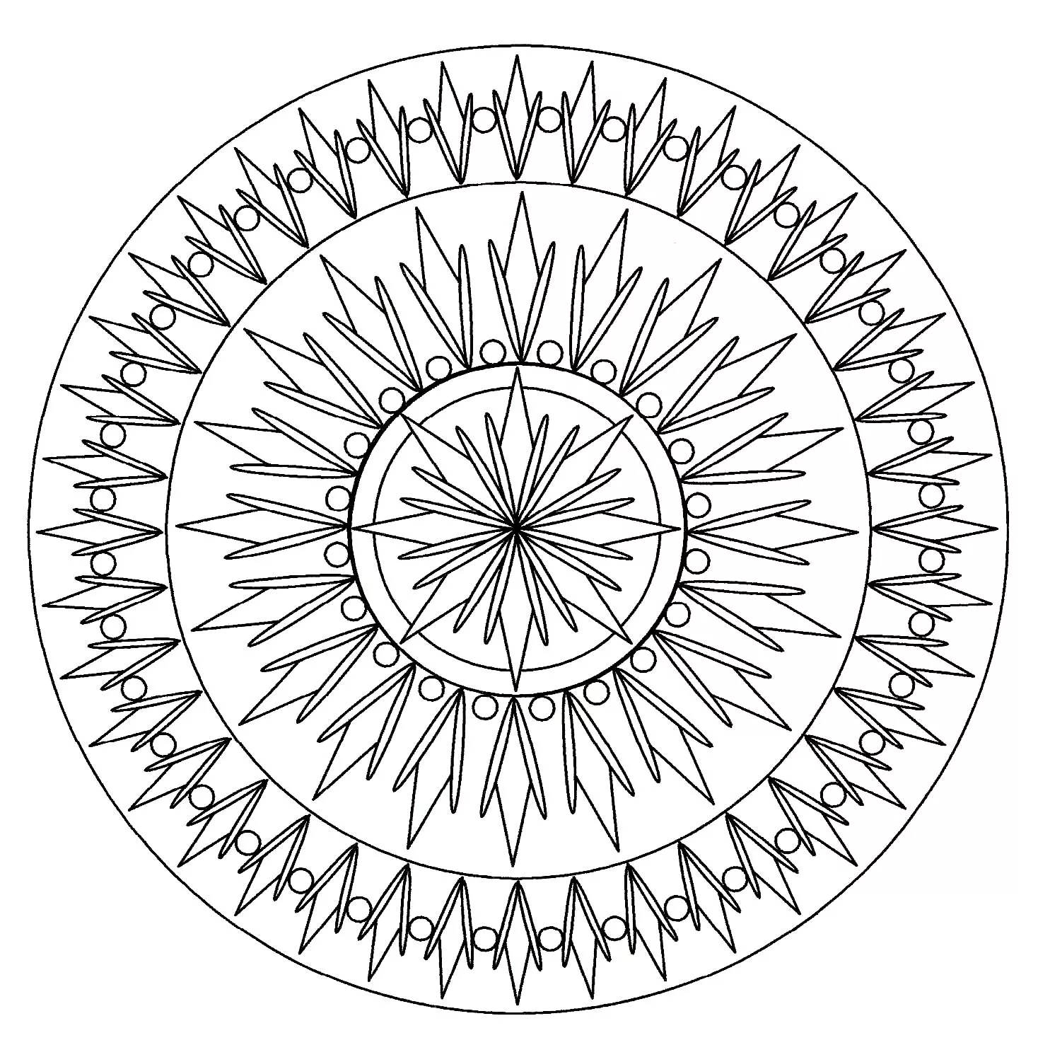 Mandala Sonne (Schwierigkeitsgrad Mandalas : Normal)