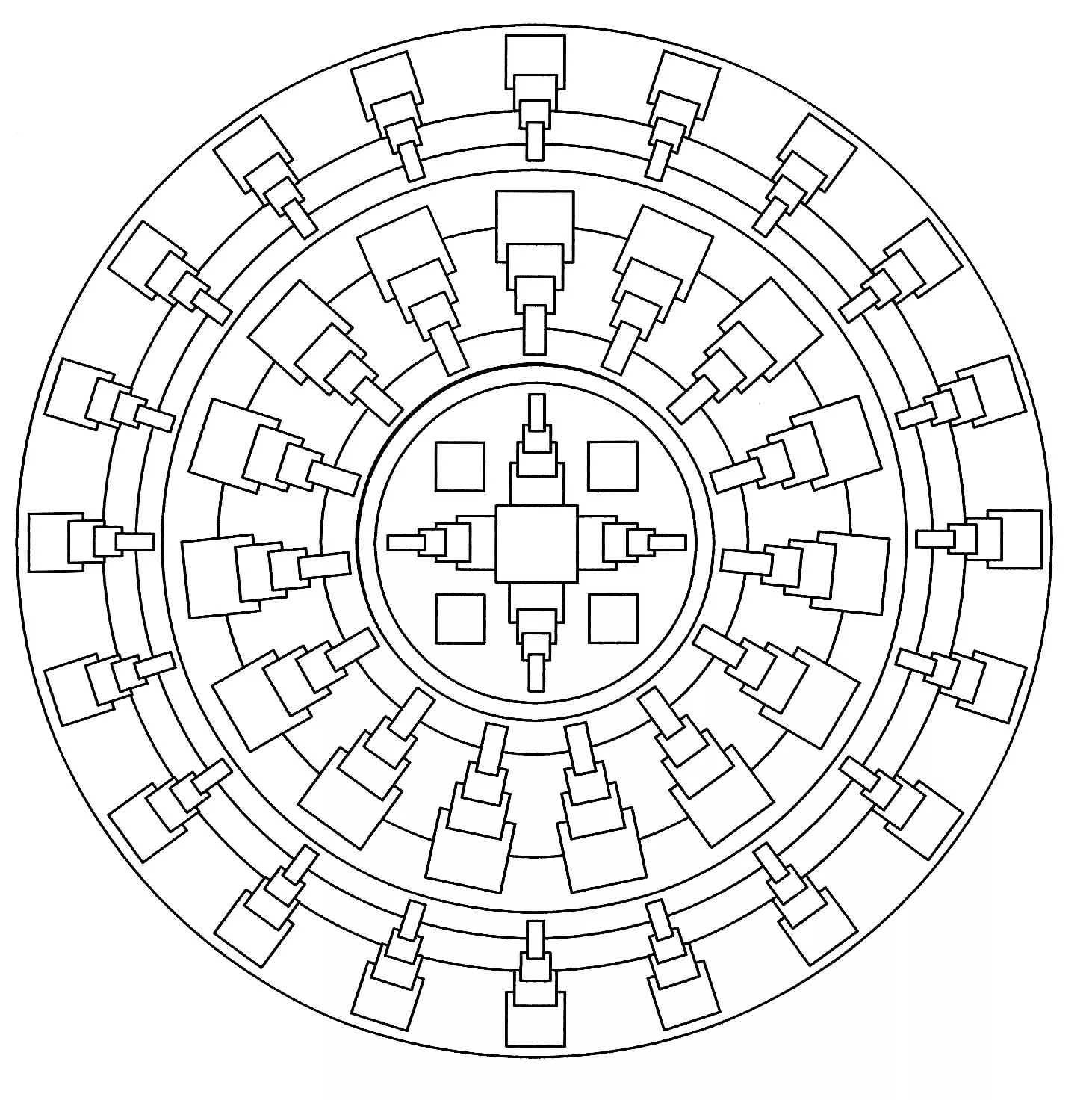 Originelles und abstraktes Mandala (Schwierigkeitsgrad Mandalas : Normal)