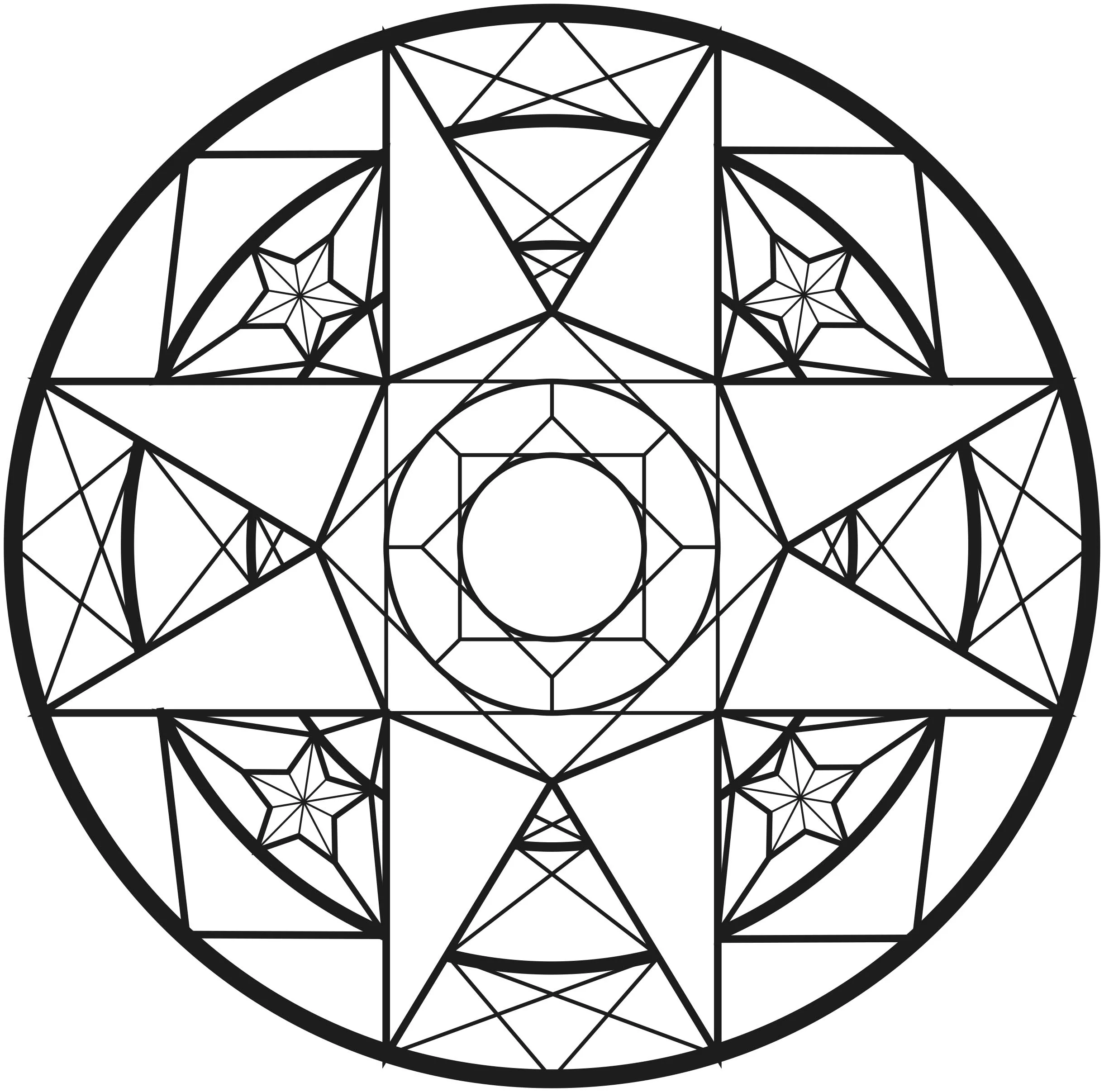 Sehr einfaches Mandala Art Deco (Schwierigkeitsgrad Mandalas : Normal)