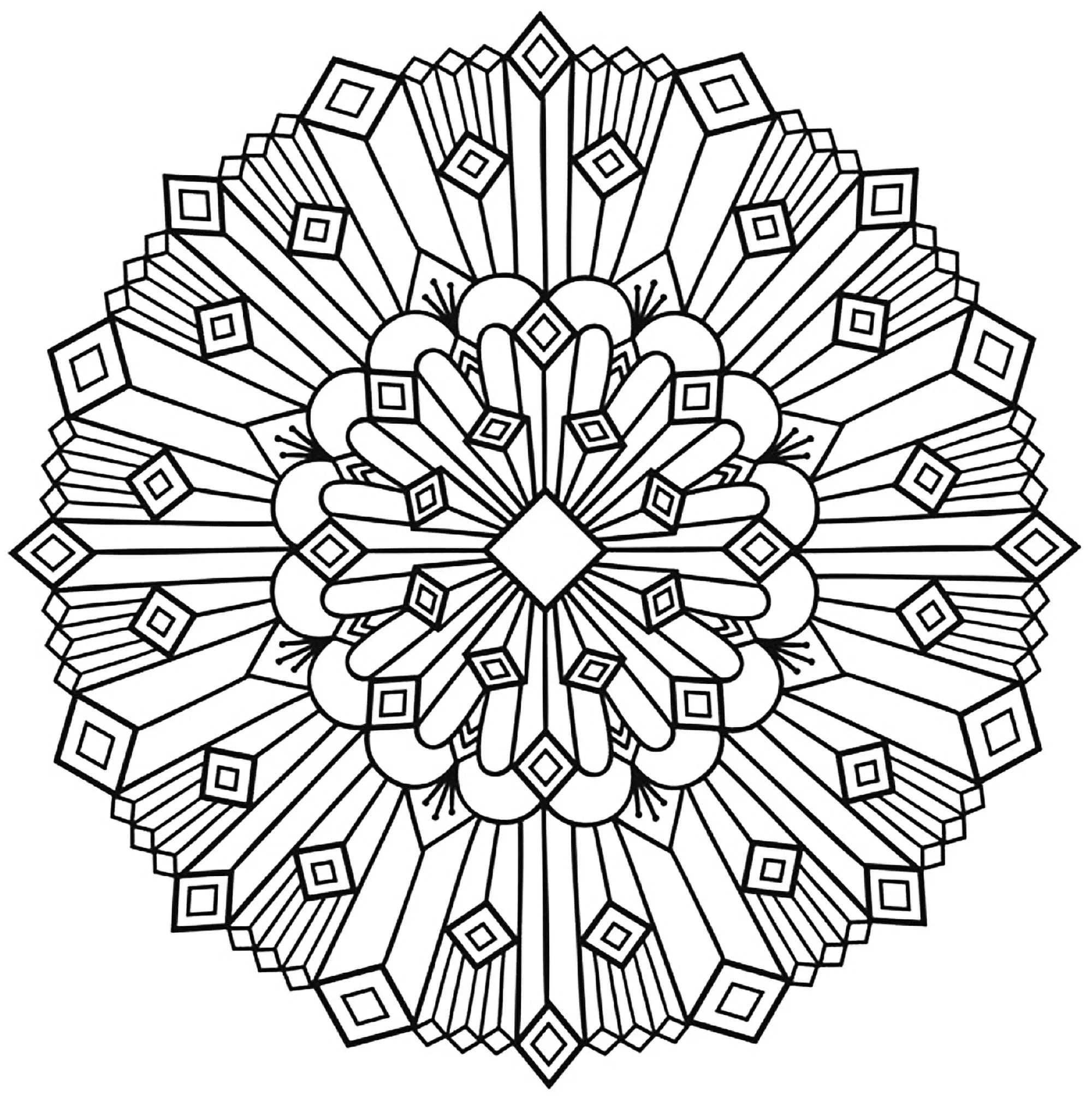 Mandala im Art-Deco-Stil (Schwierigkeitsgrad Mandalas : Normal)