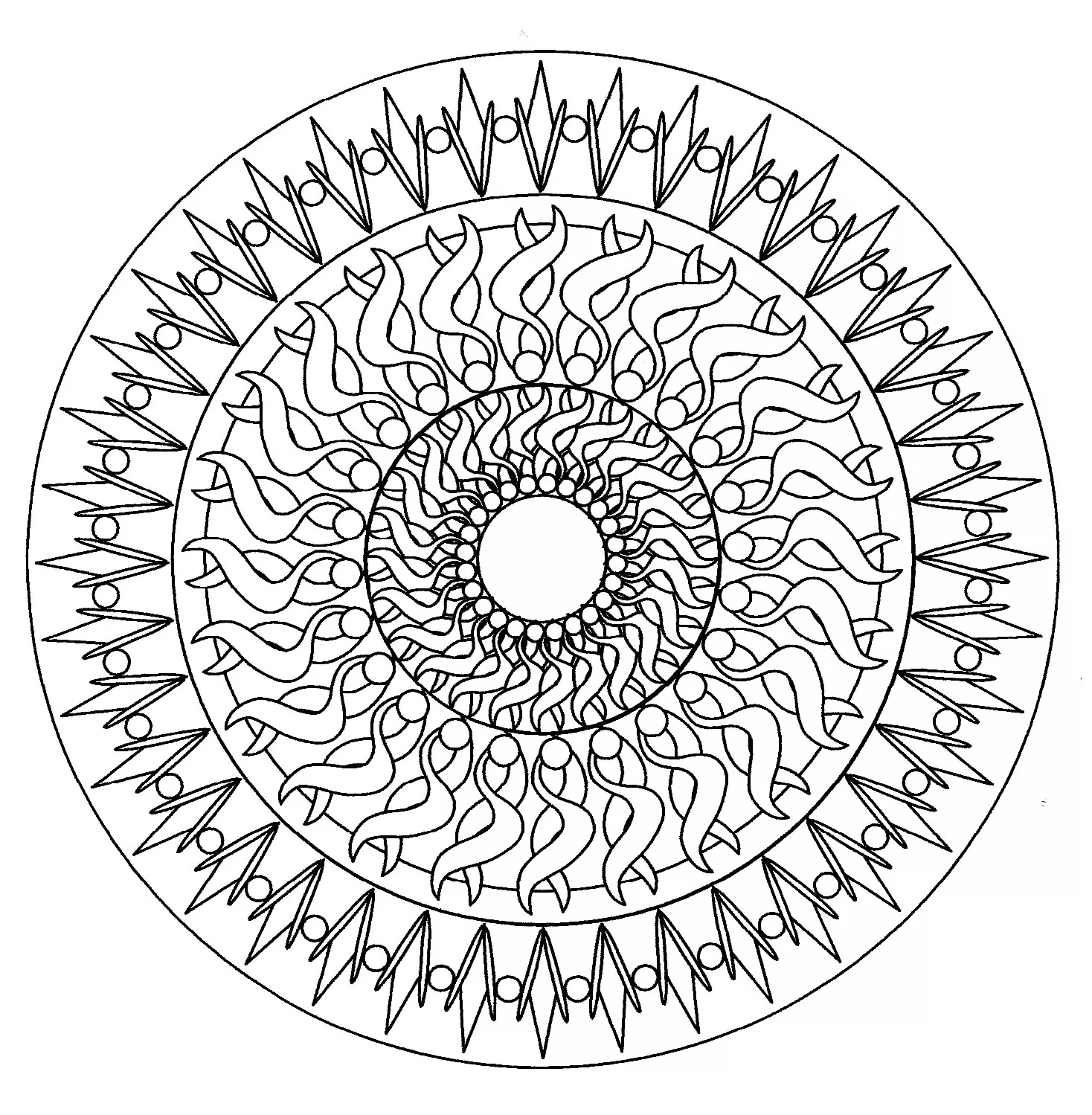 Mandala abstrakt (Schwierigkeitsgrad Mandalas : Normal)