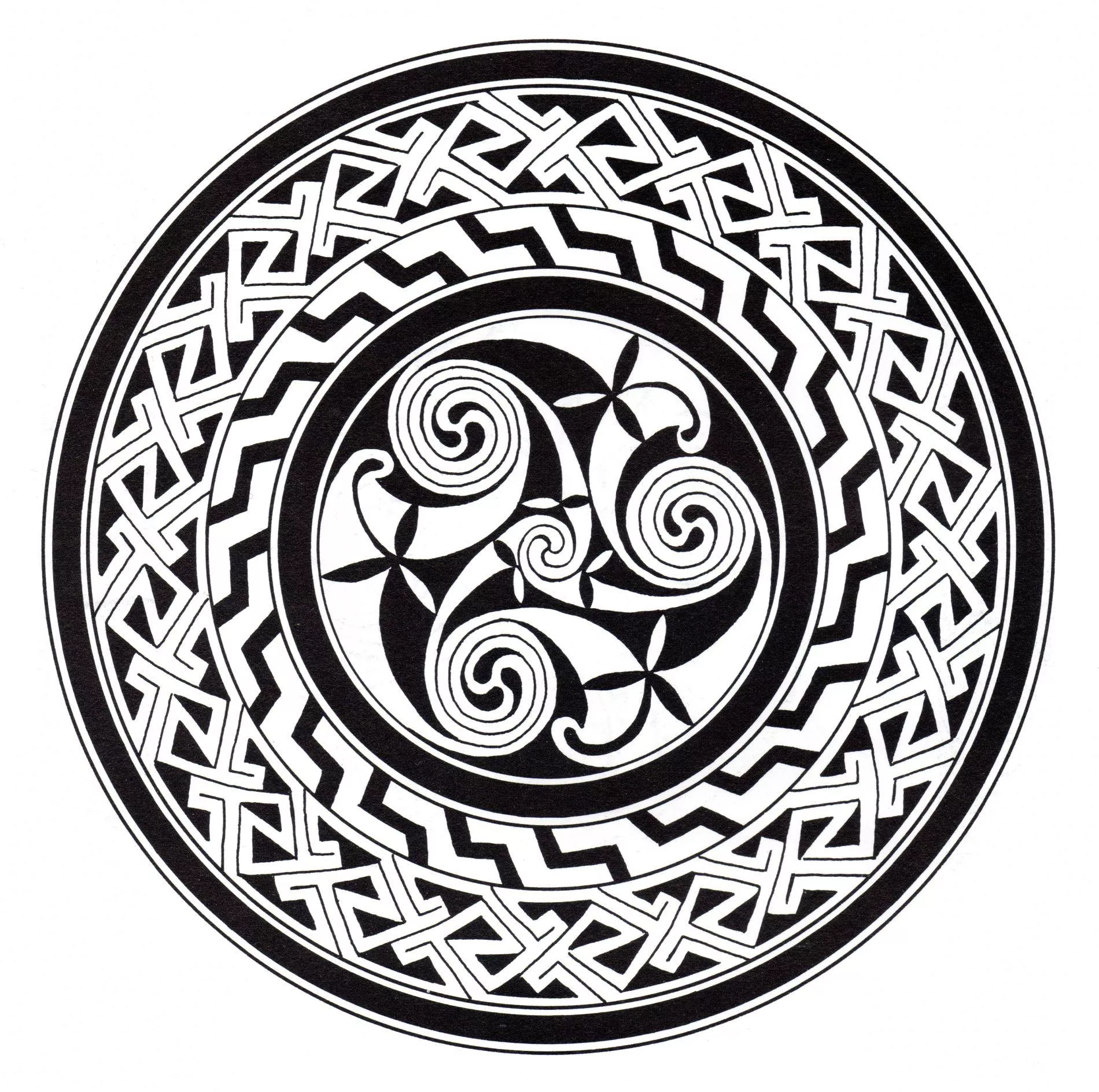 Wunderschönes Mandala (Schwierigkeitsgrad Mandalas : Normal)