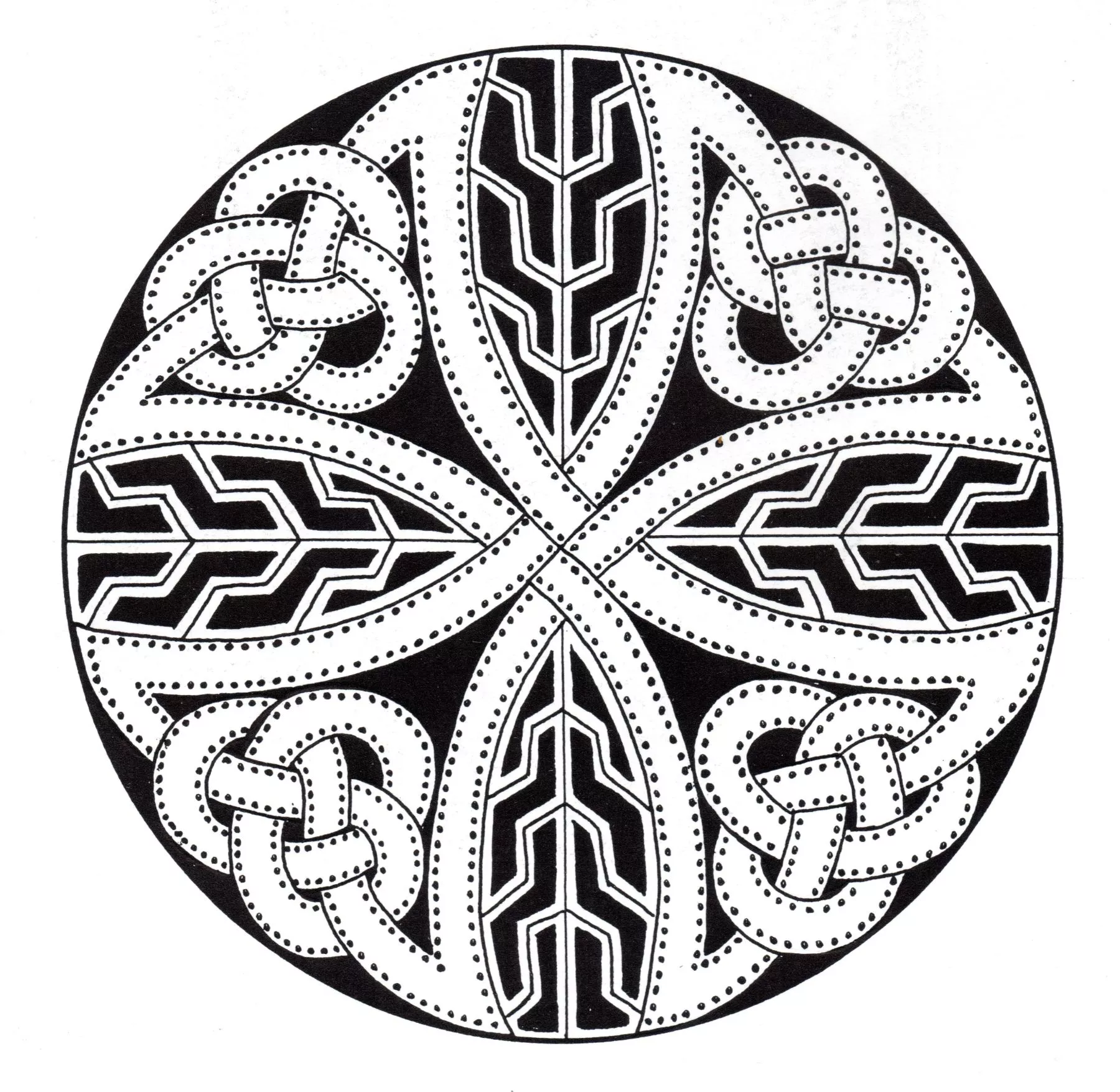 Dunkles keltisches Mandala (Schwierigkeitsgrad Mandalas : Normal)