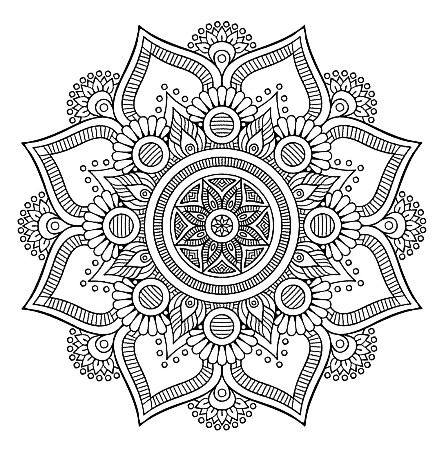 Wunderschönes Mandala, dessen Elemente Sie verzaubern werden