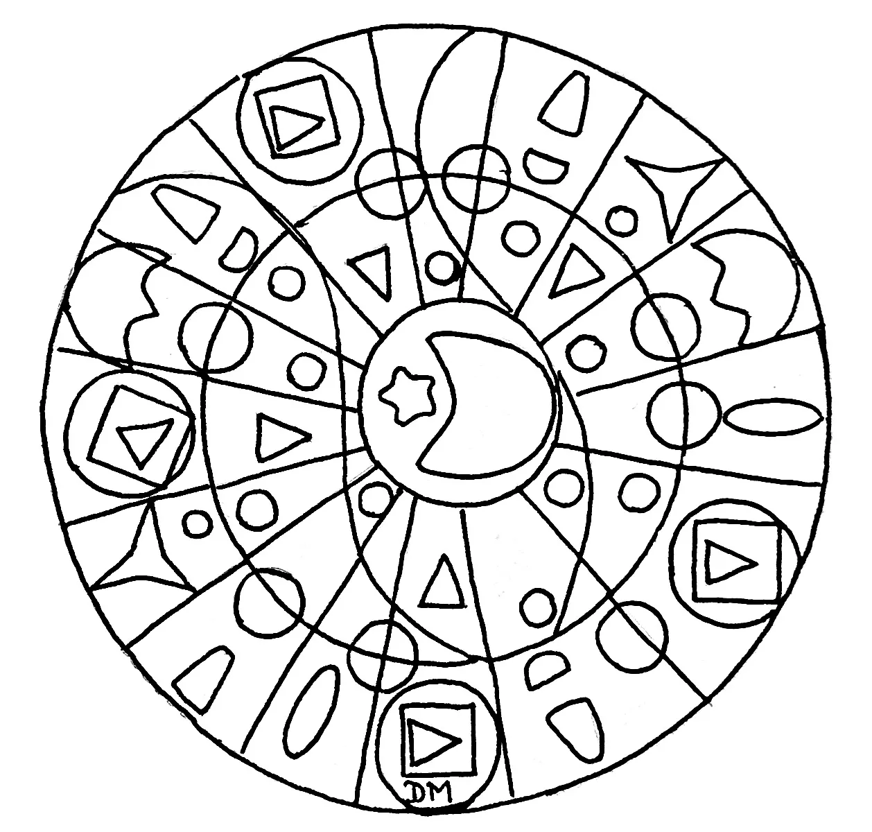 Mandala mit einfachen Formen (Schwierigkeitsgrad Mandalas : Normal)