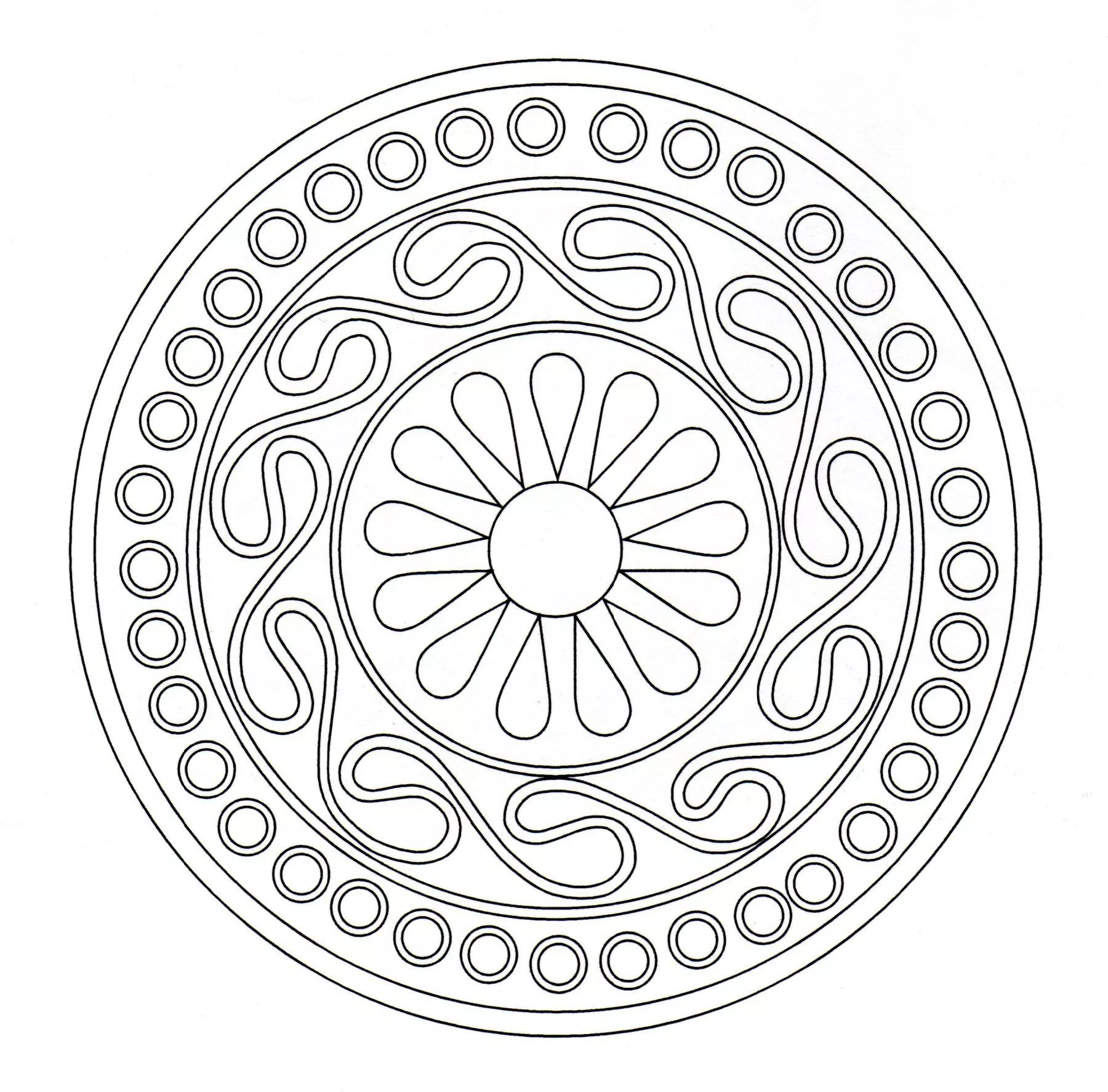 Regelmäßiges Mandala (Schwierigkeitsgrad Mandalas : Normal)