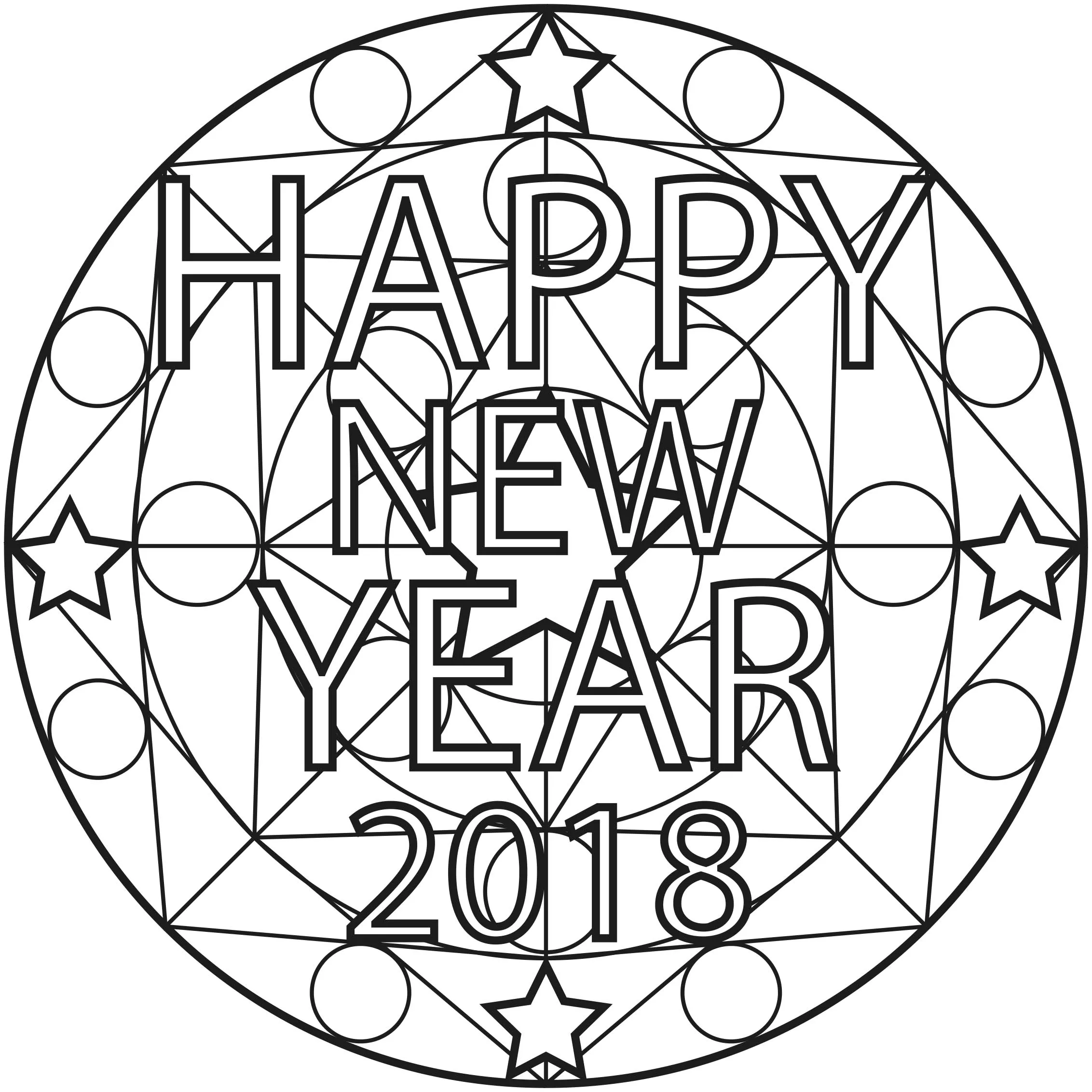 Mandala des neuen Jahres (Schwierigkeitsgrad Mandalas : Normal)