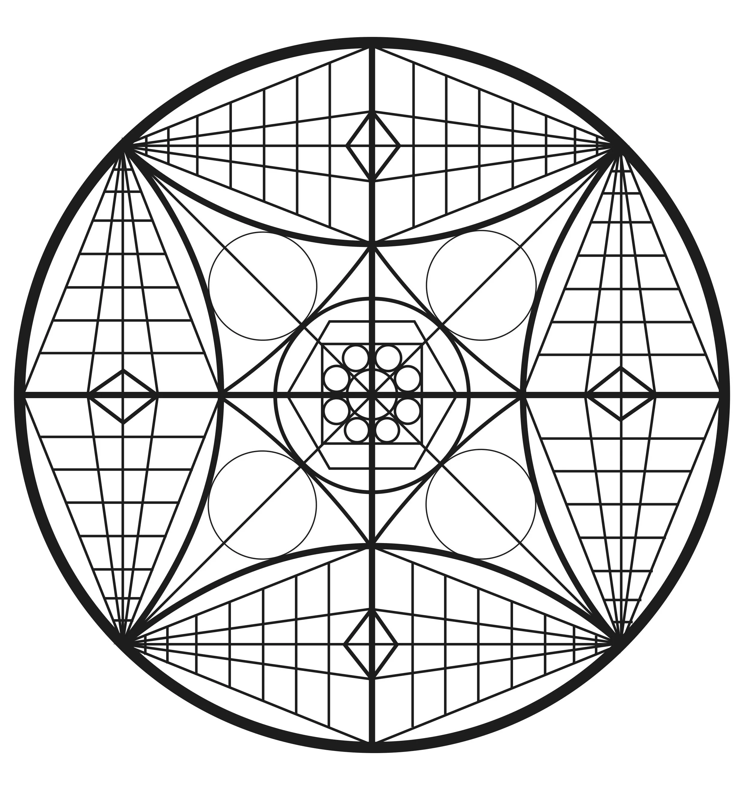 Abstraktes komplexes Mandala (Schwierigkeitsgrad Mandalas : Normal)