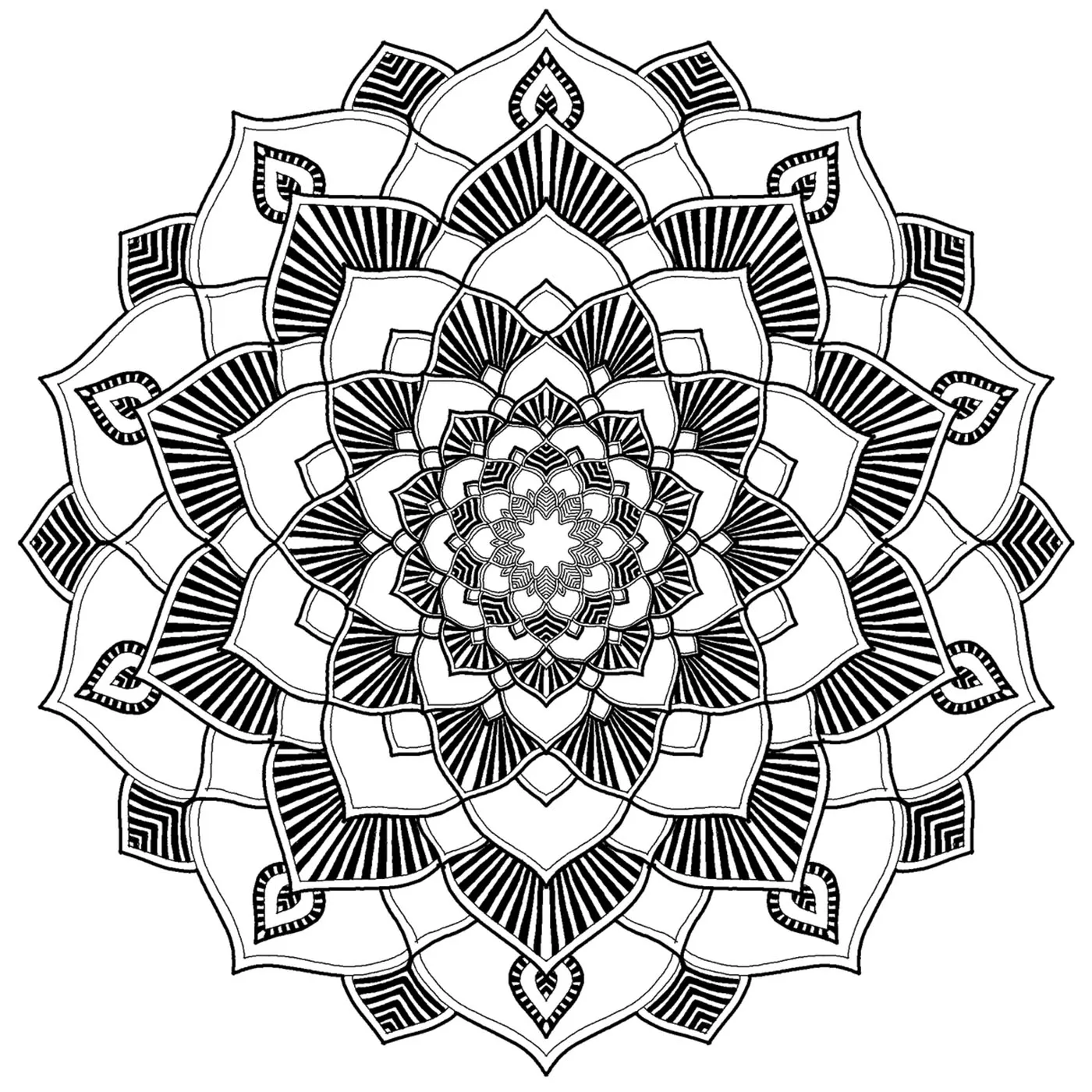 Perfektes Mandala zum Entspannen (Schwierigkeitsgrad Mandalas : Normal)