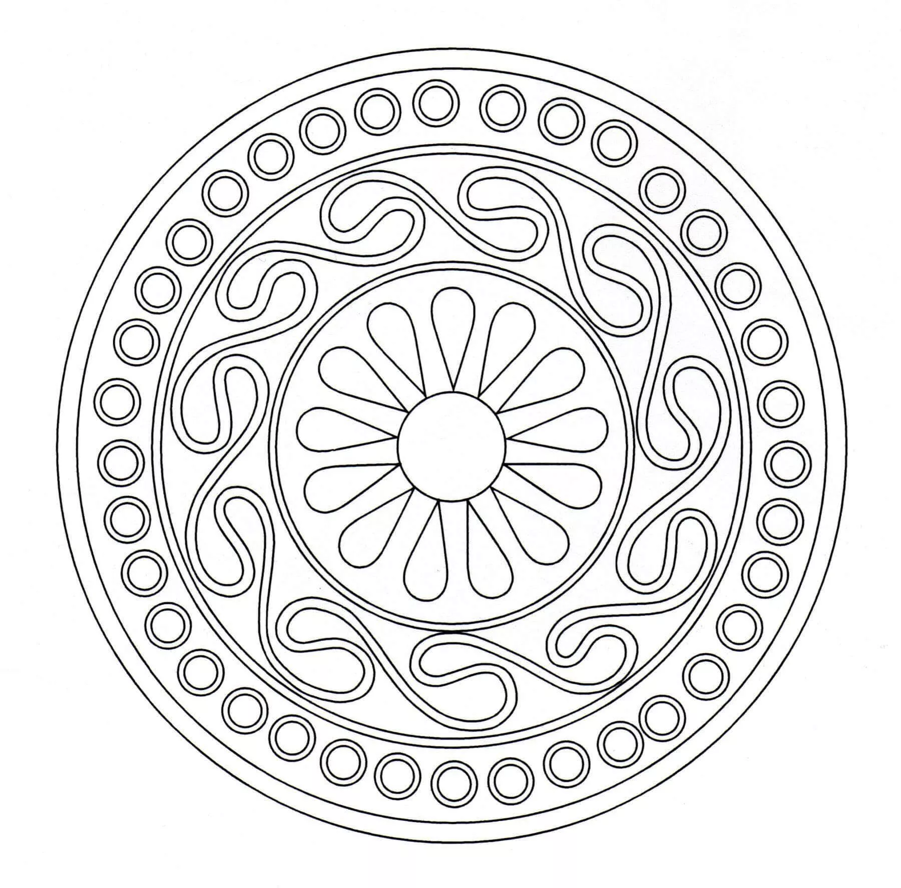 Symmetrisches keltisches Mandala (Schwierigkeitsgrad Mandalas : Normal)