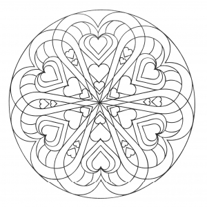 Mandala A Colorier Coeurs