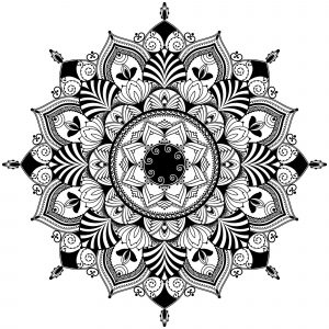 Mandala-Elemente schwarz & weiß (Schwierigkeitsgrad Mandalas : Normal)
