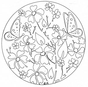 Mandala Blumen & Schmetterlinge