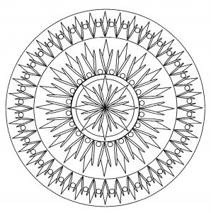 Mandala Sonne (Schwierigkeitsgrad Mandalas : Normal)