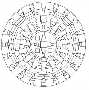 Originelles und abstraktes Mandala (Schwierigkeitsgrad Mandalas : Normal)