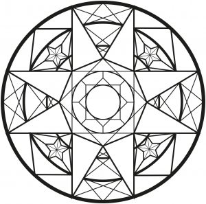 Sehr einfaches Mandala Art Deco (Schwierigkeitsgrad Mandalas : Normal)