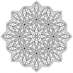 Mandala Blumen Anti-Stress (Schwierigkeitsgrad Mandalas : Normal)