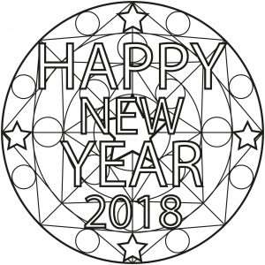 Mandala des neuen Jahres (Schwierigkeitsgrad Mandalas : Normal)