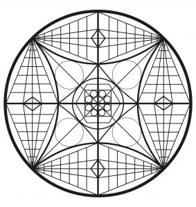 Abstraktes komplexes Mandala (Schwierigkeitsgrad Mandalas : Normal)