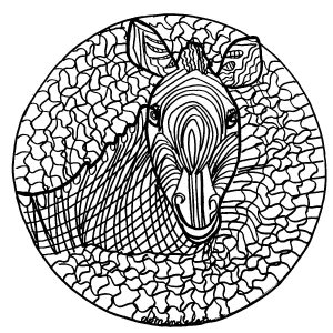 Mandala mit einem schwarzen (Schwierigkeitsgrad Mandalas : Normal)