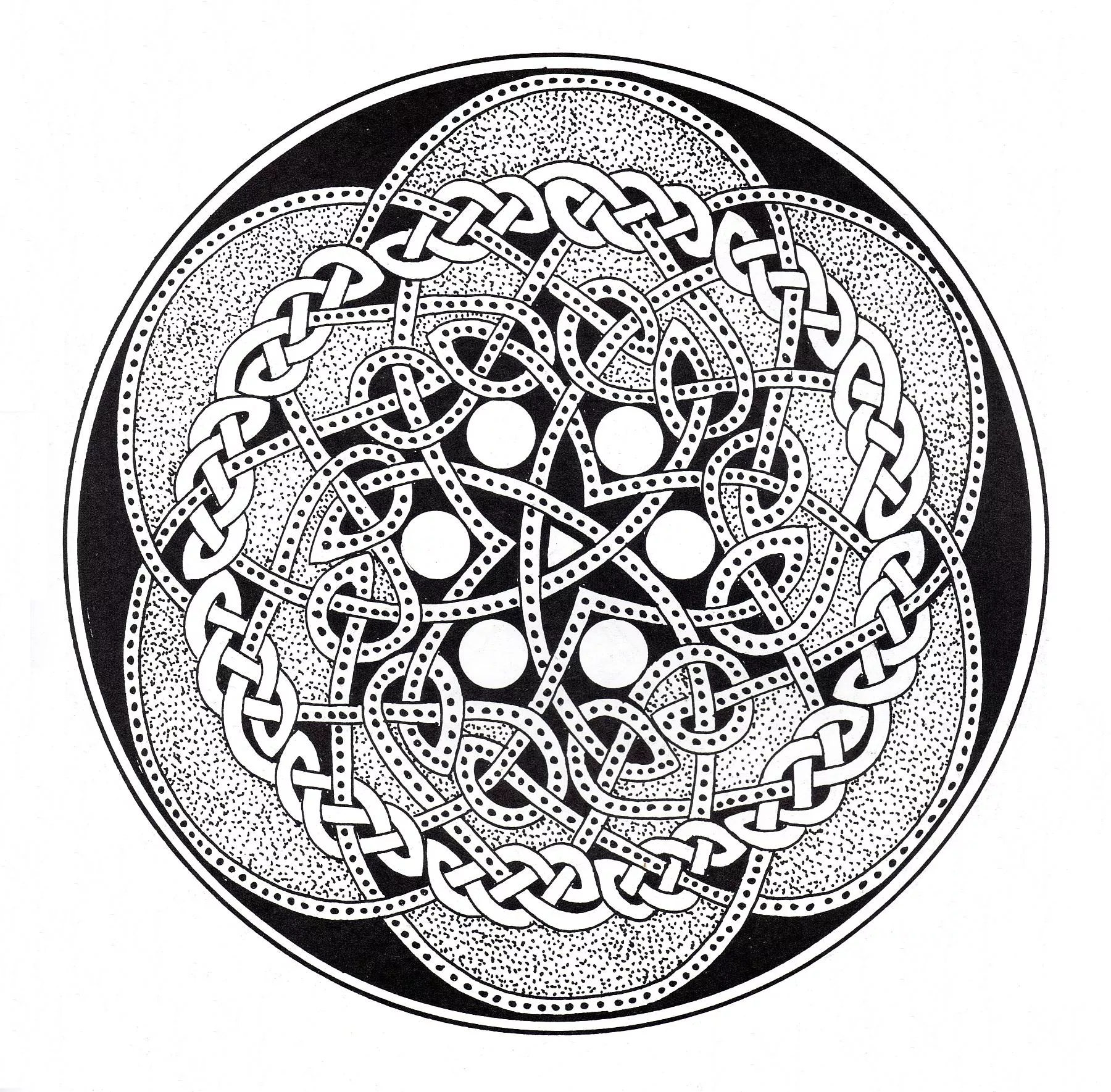 Schwieriges keltisches Mandala (Schwierigkeitsgrad Mandalas : Schwierig)