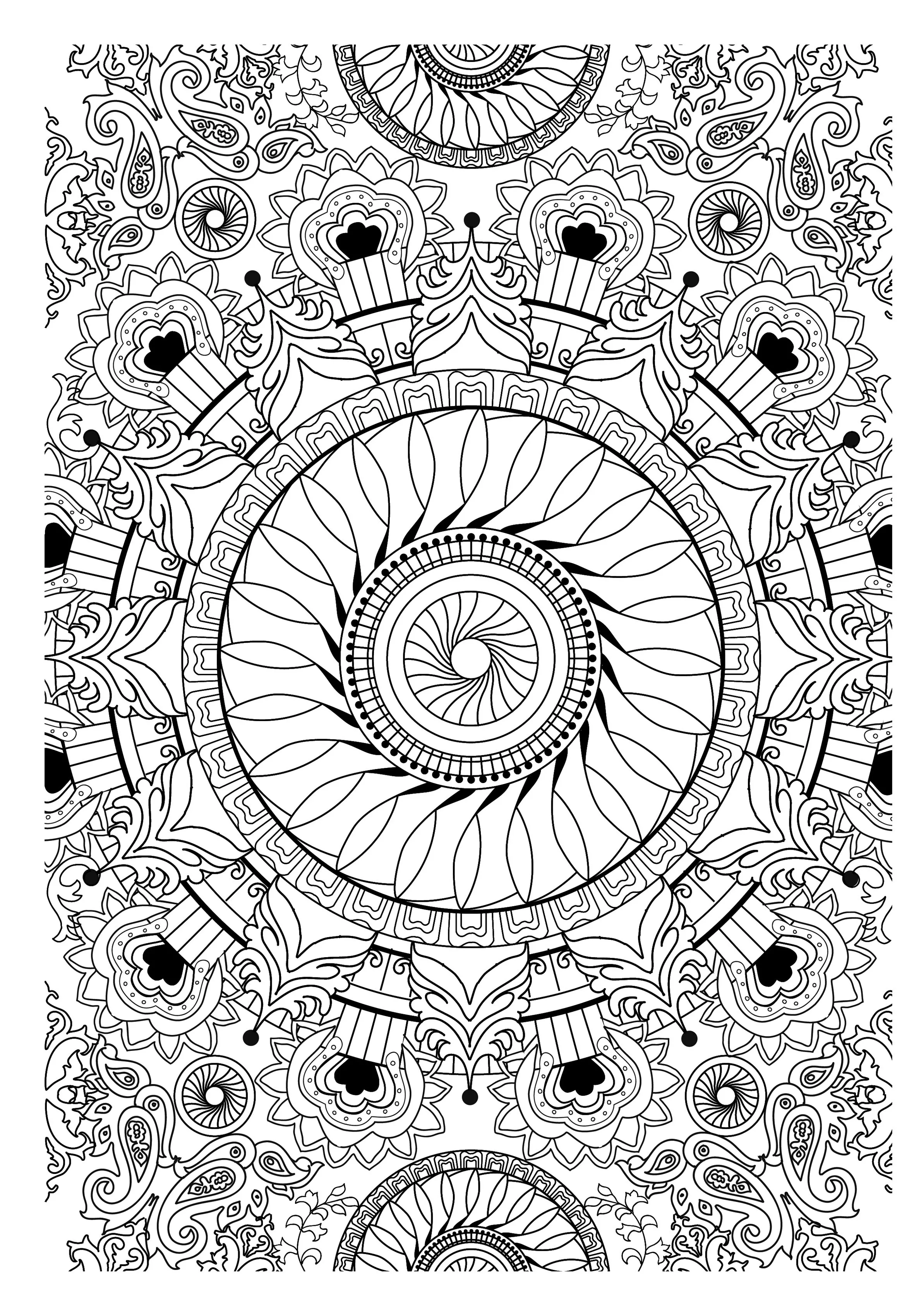 Mandala-a-colorier-difficult (33) (Schwierigkeitsgrad Mandalas : Schwierig)