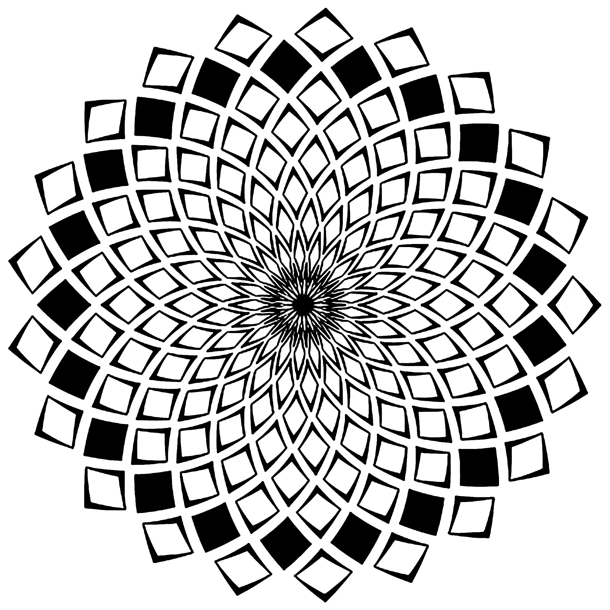 Mosaik-Mandala (Schwierigkeitsgrad Mandalas : Schwierig)