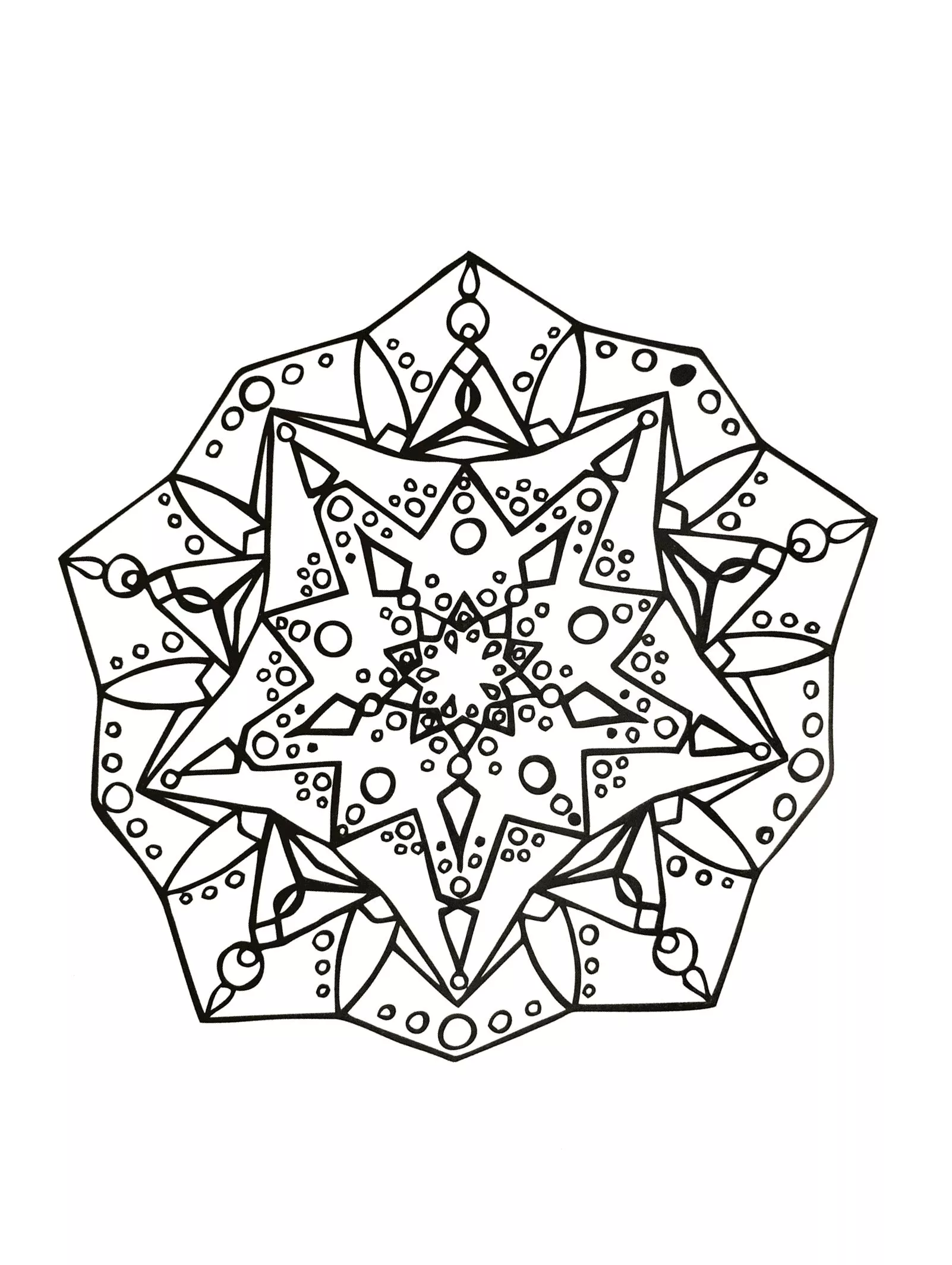 Handgezeichnetes Mandala (Schwierigkeitsgrad Mandalas : Schwierig)