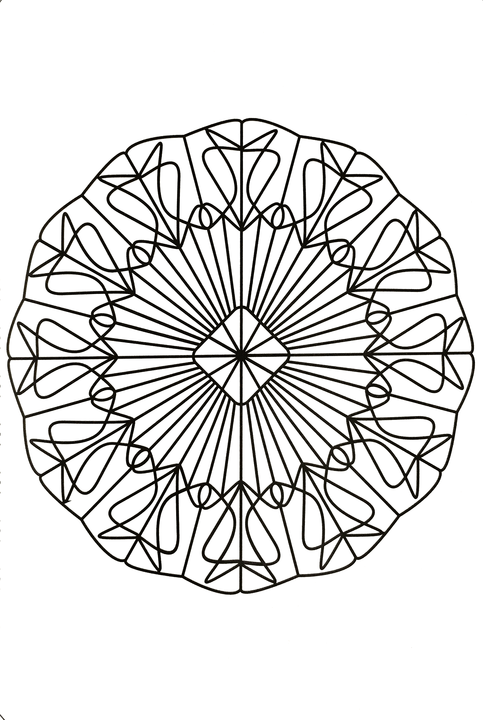 Kostenloses Mandala mit harmonischen Formen (Schwierigkeitsgrad Mandalas : Schwierig)
