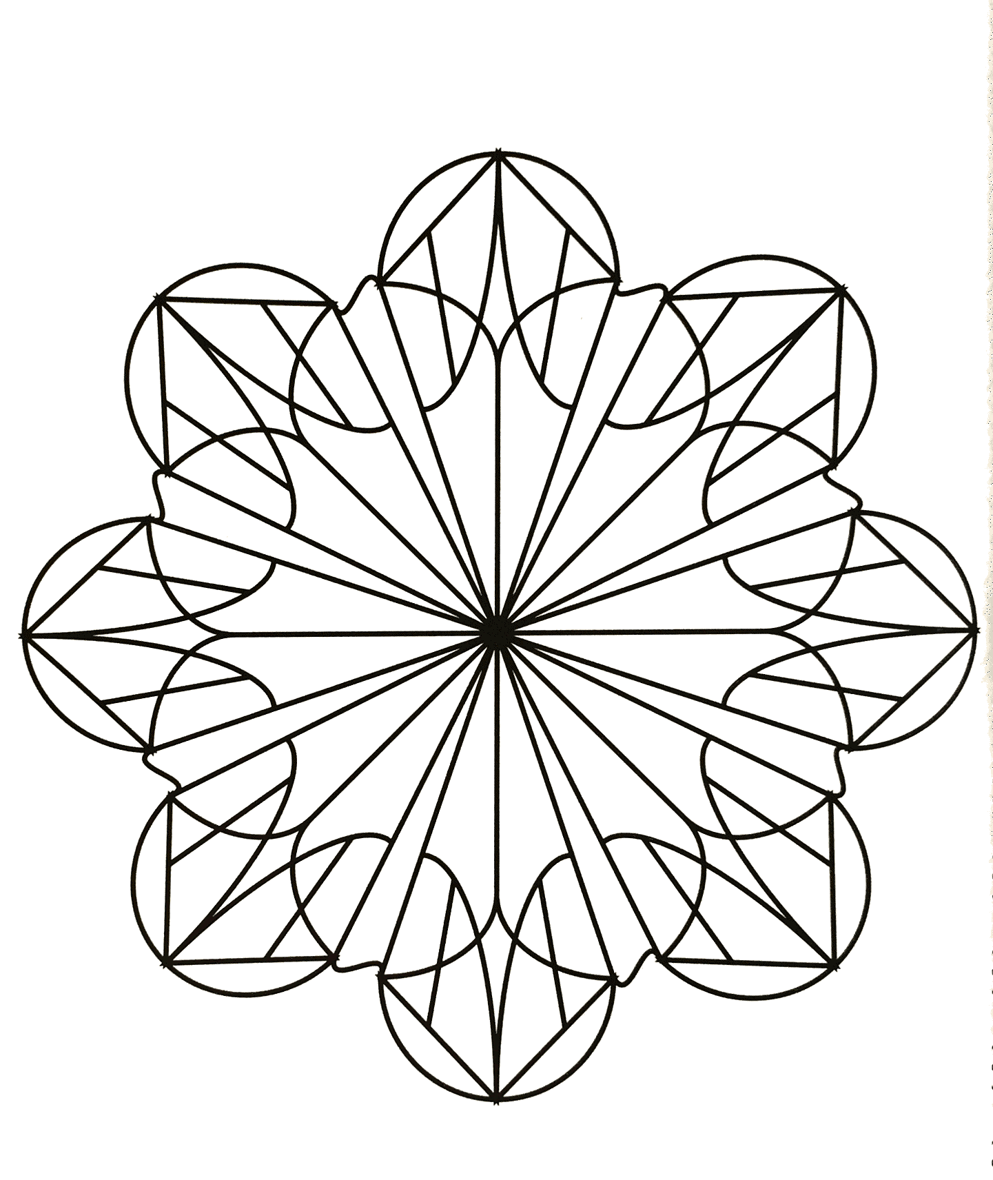 Mandala in Form einer Blume (Schwierigkeitsgrad Mandalas : Schwierig)