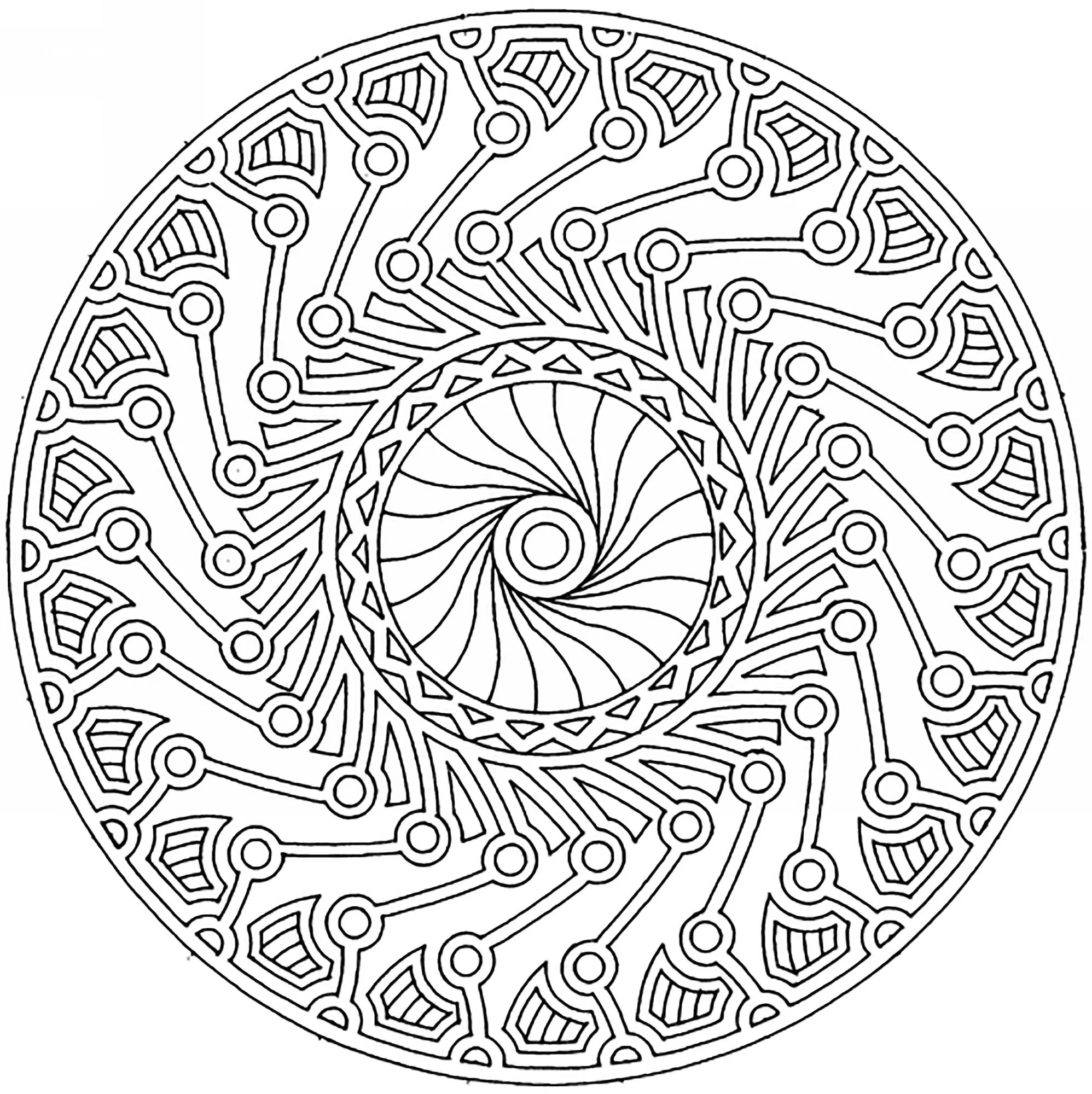 Mandala Harmonie & Komplexität (Schwierigkeitsgrad Mandalas : Schwierig)
