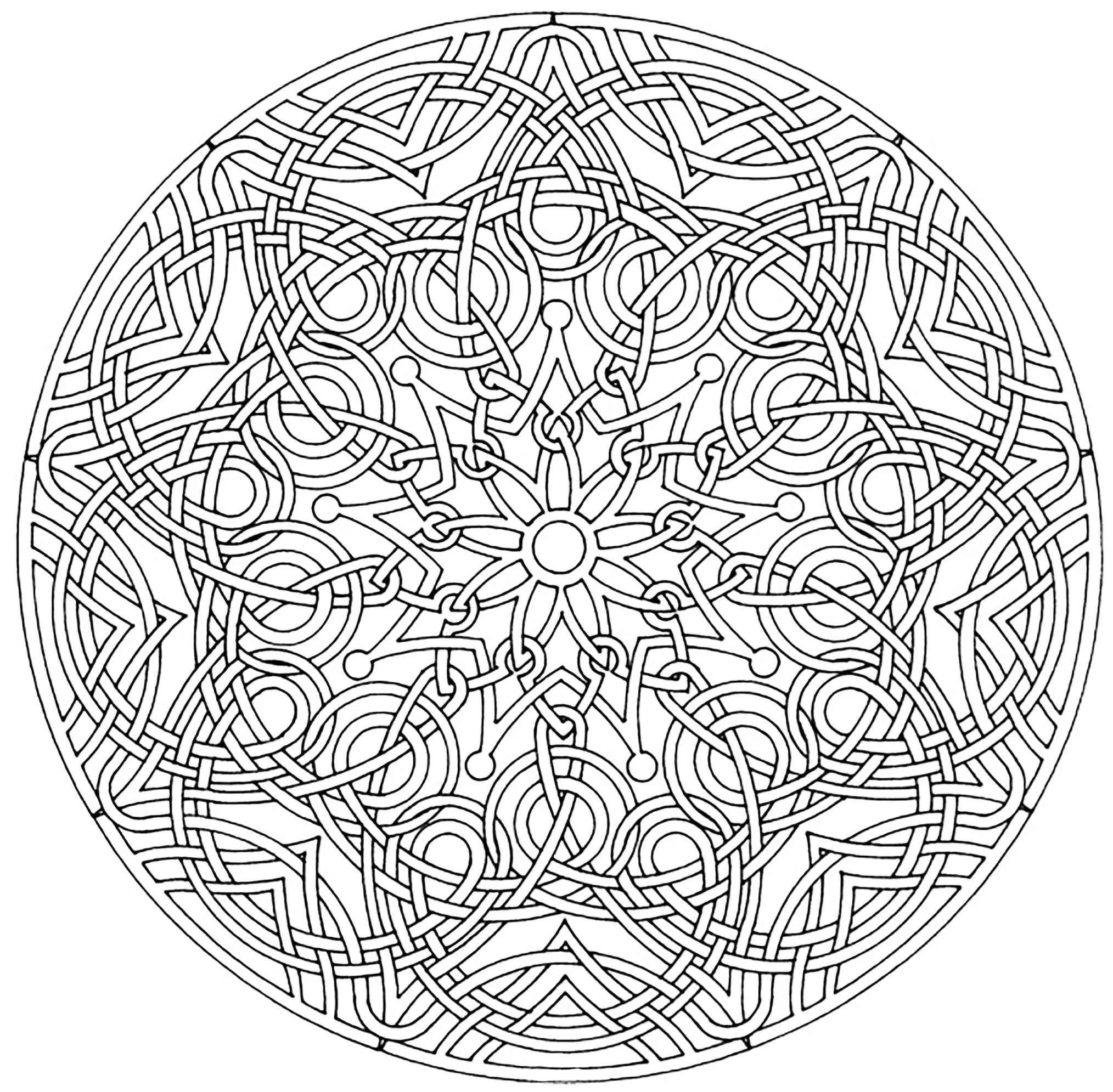 Königliches Mandala (Schwierigkeitsgrad Mandalas : Schwierig)
